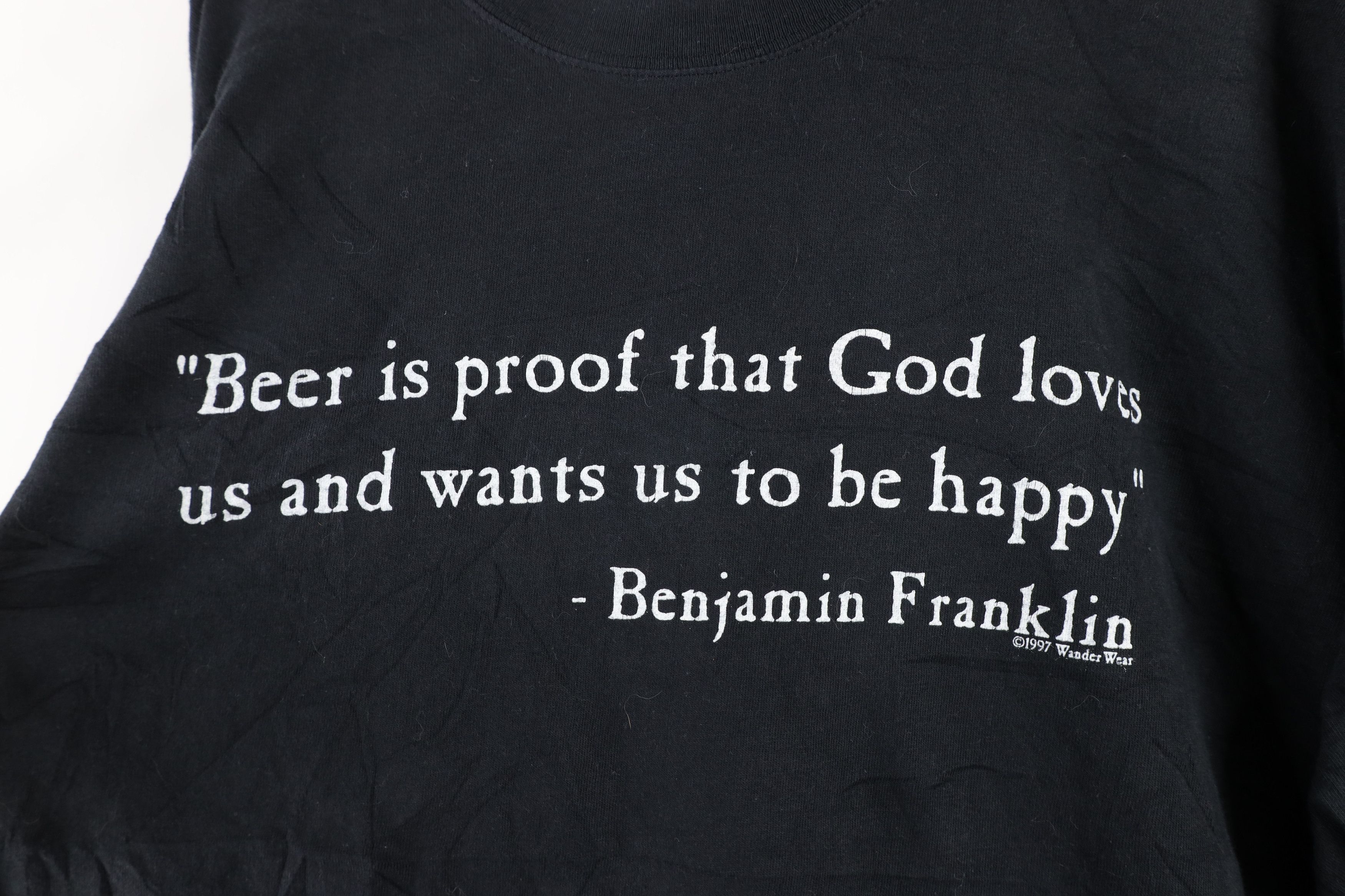 Vintage Vintage 90s Beer Is Proof God Wants Us To Be Happy T-Shirt Size US XXL / EU 58 / 5 - 4 Thumbnail