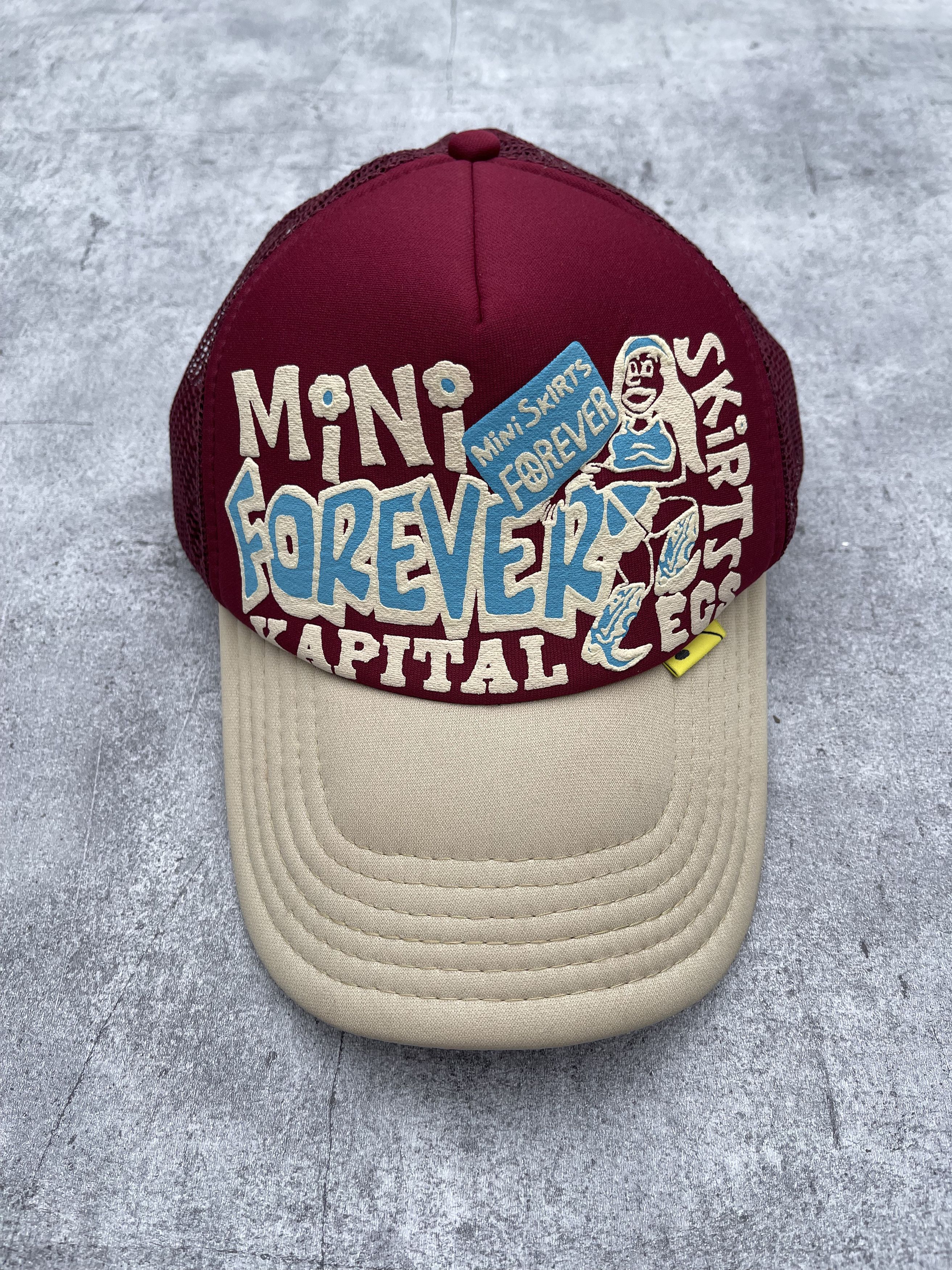 image of Kapital "mini Skirts Forever" Trucker Hat in Brown, Men's