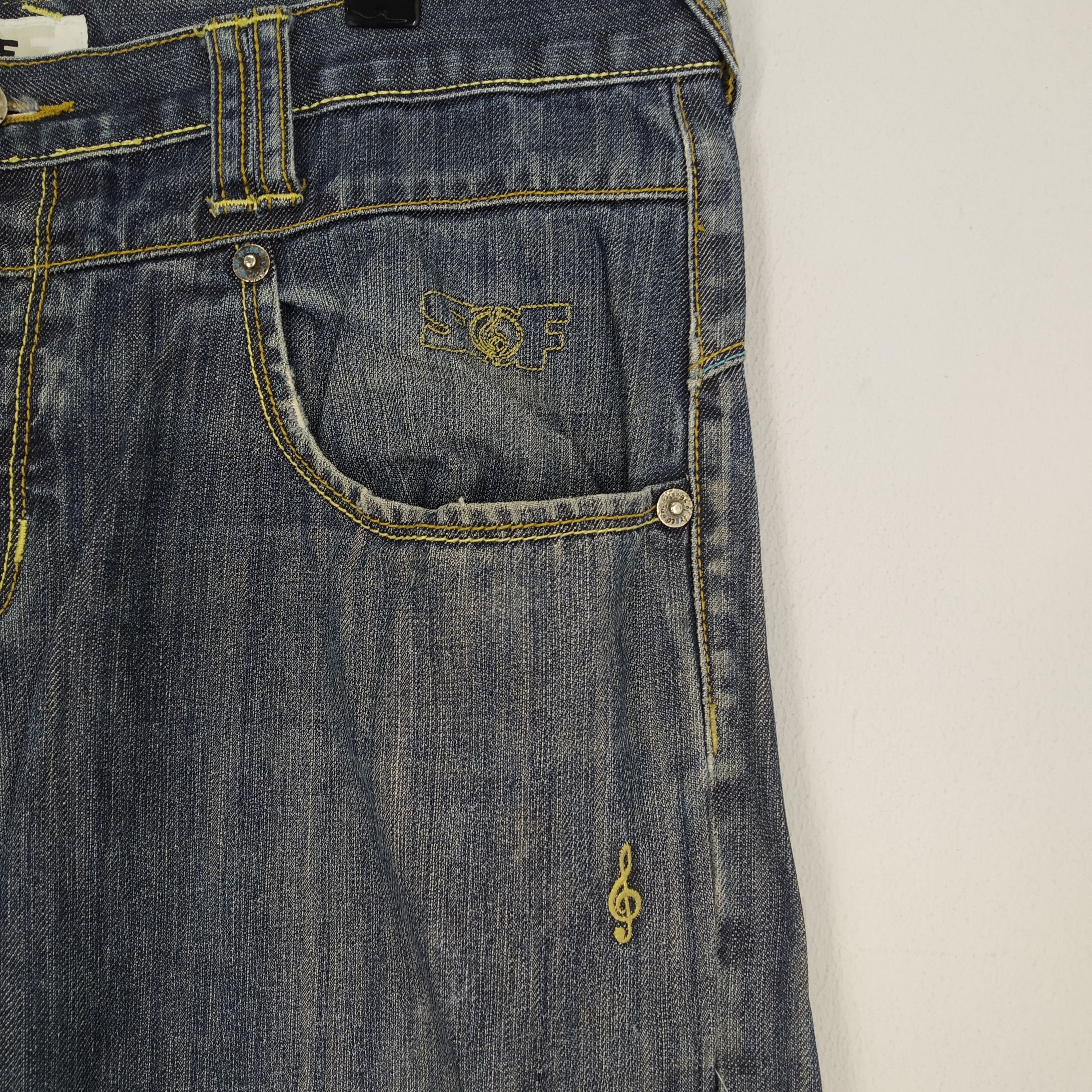 Denime Vintage Song Of Freedom SOF Indigo Denim Jeans Double Knee Size US 38 / EU 54 - 7 Thumbnail
