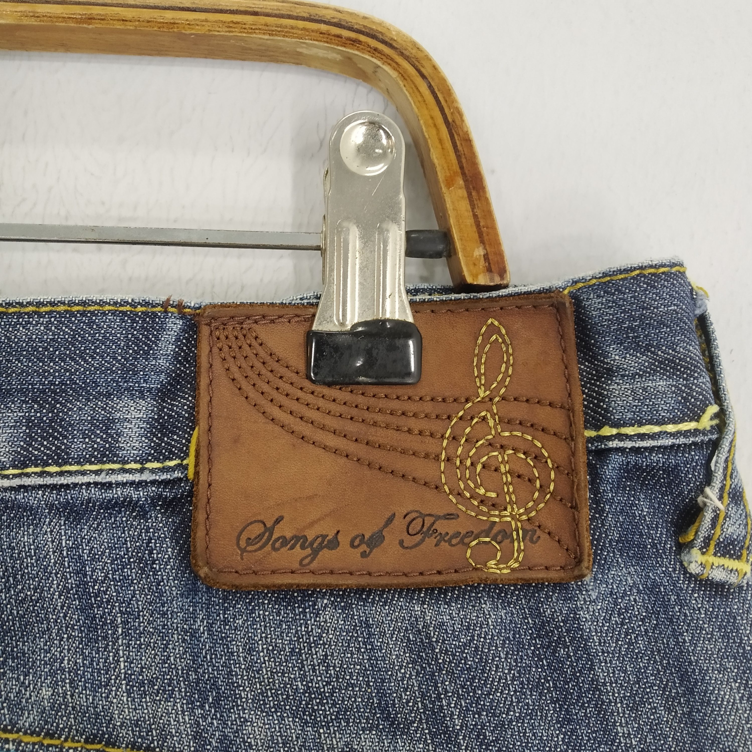 Denime Vintage Song Of Freedom SOF Indigo Denim Jeans Double Knee Size US 38 / EU 54 - 11 Thumbnail