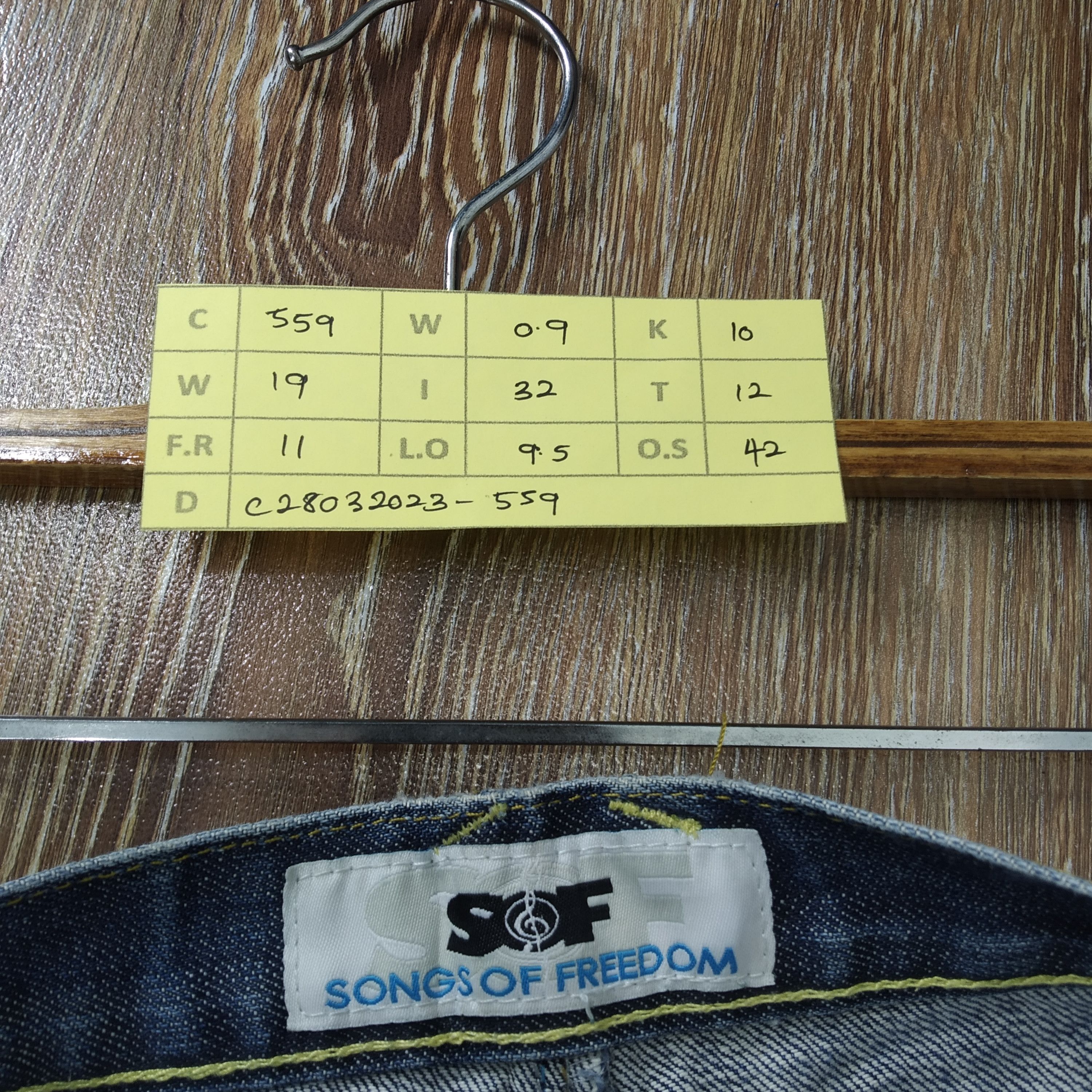 Denime Vintage Song Of Freedom SOF Indigo Denim Jeans Double Knee Size US 38 / EU 54 - 13 Thumbnail