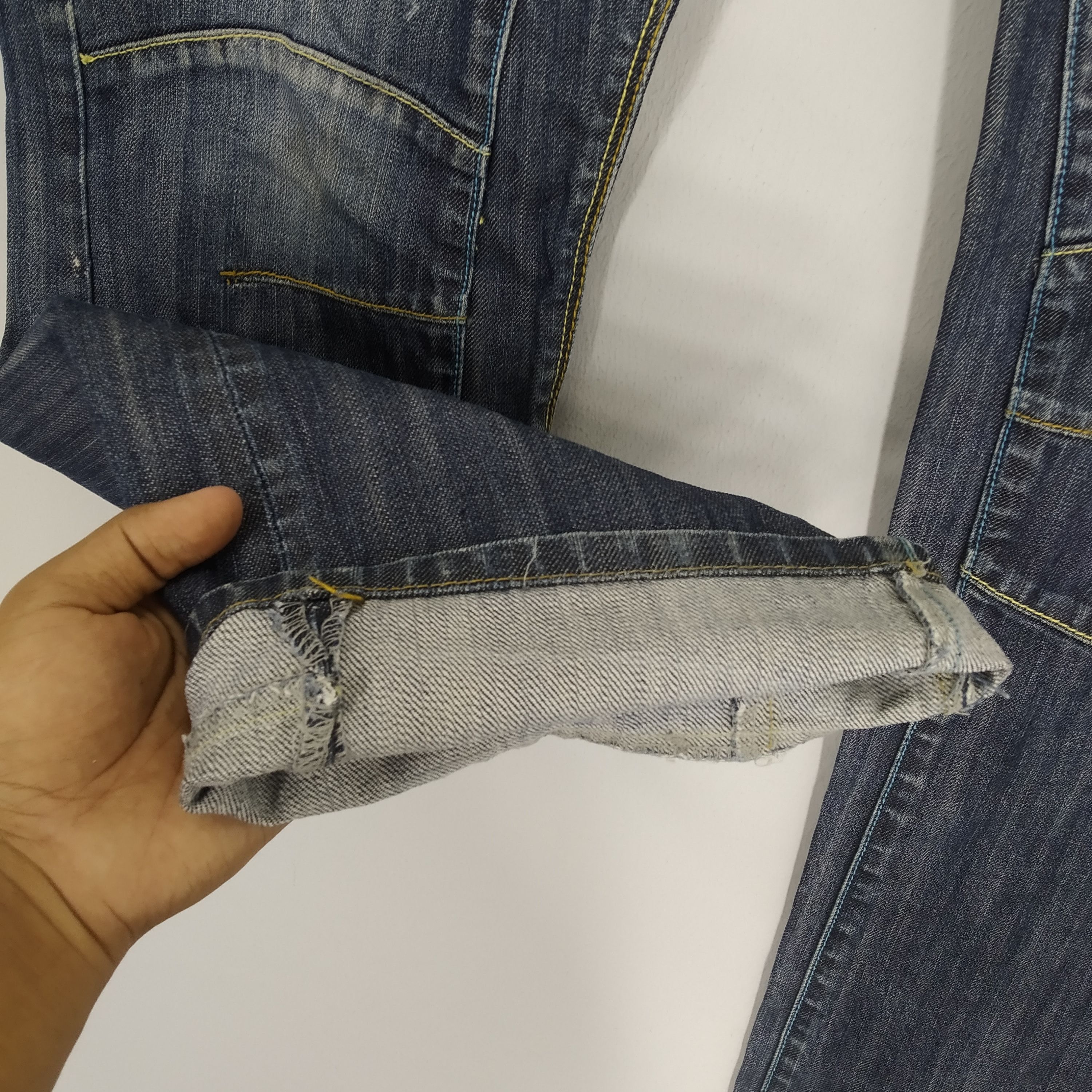 Denime Vintage Song Of Freedom SOF Indigo Denim Jeans Double Knee Size US 38 / EU 54 - 9 Thumbnail