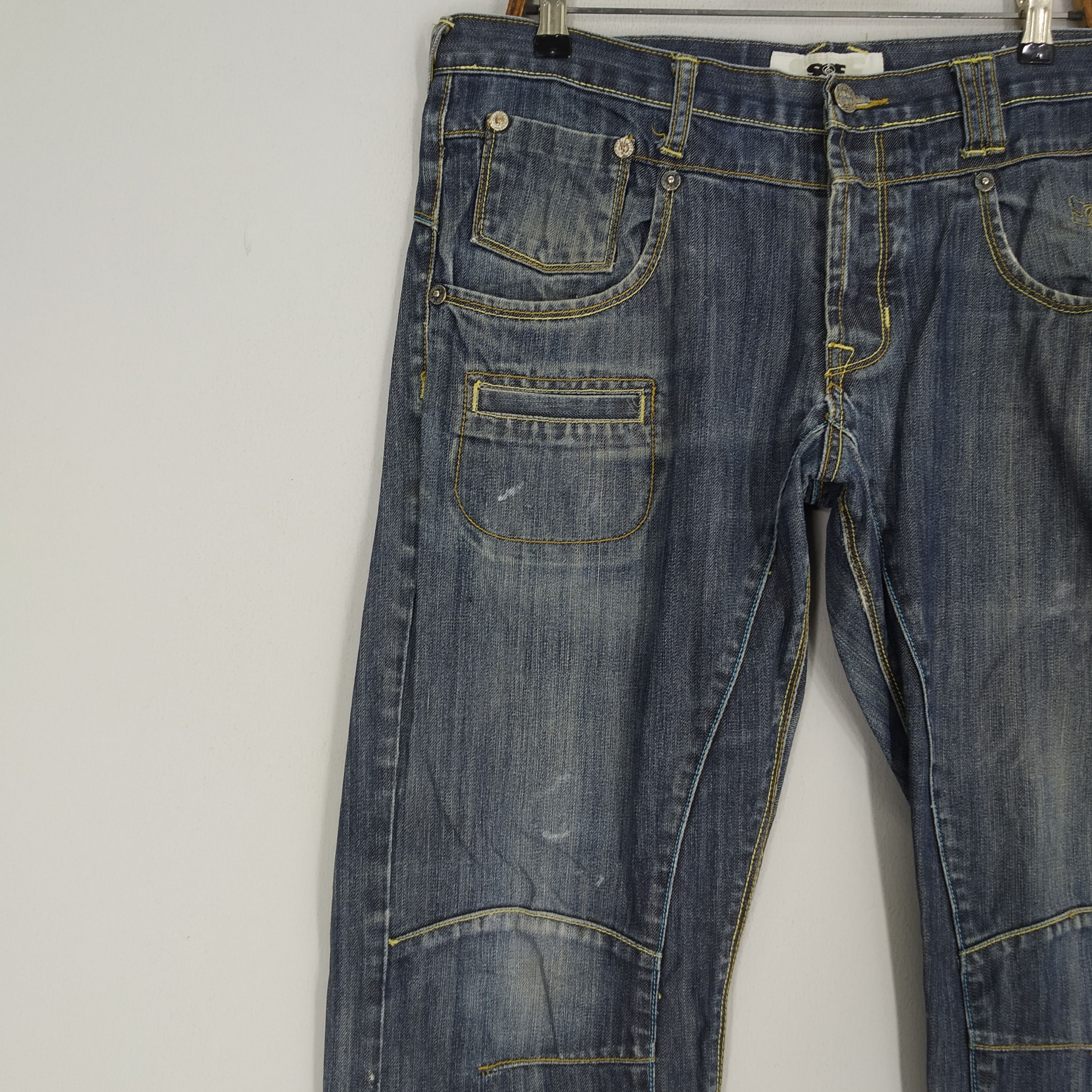 Denime Vintage Song Of Freedom SOF Indigo Denim Jeans Double Knee Size US 38 / EU 54 - 5 Thumbnail