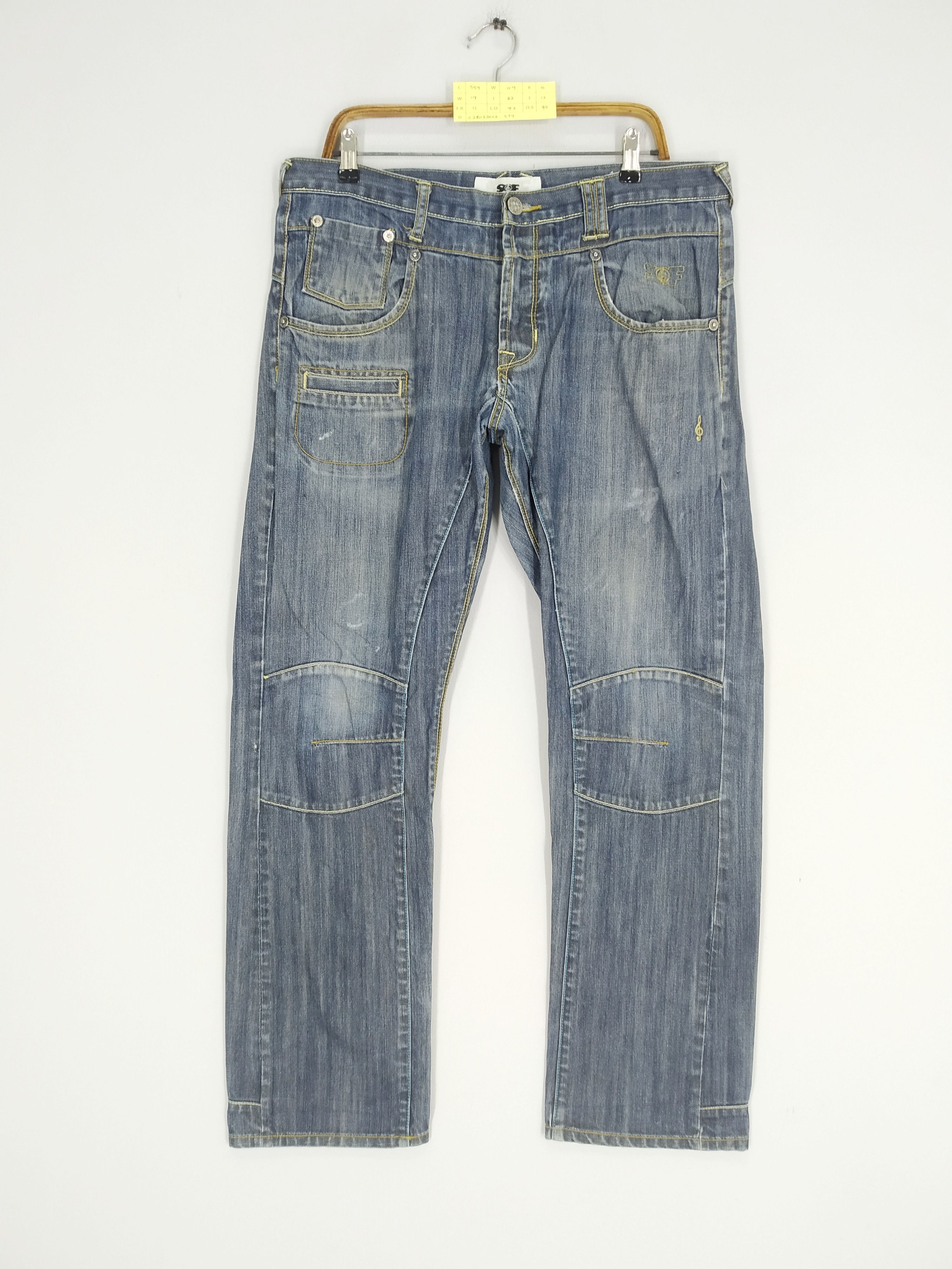 Denime Vintage Song Of Freedom SOF Indigo Denim Jeans Double Knee Size US 38 / EU 54 - 1 Thumbnail