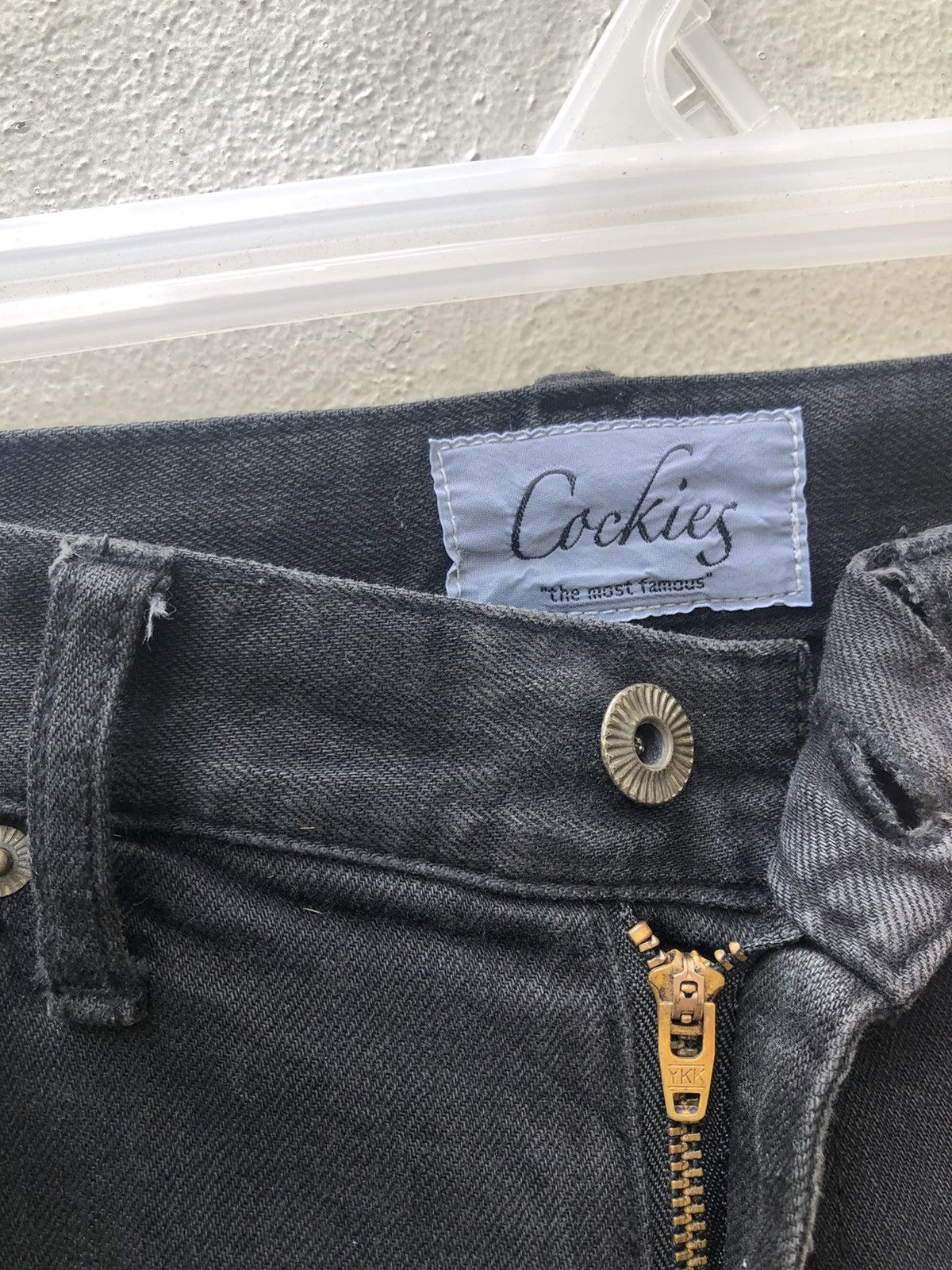 Vintage Cockies Japan Riveted Faded Black Denim Jeans Size US 30 / EU 46 - 3 Thumbnail