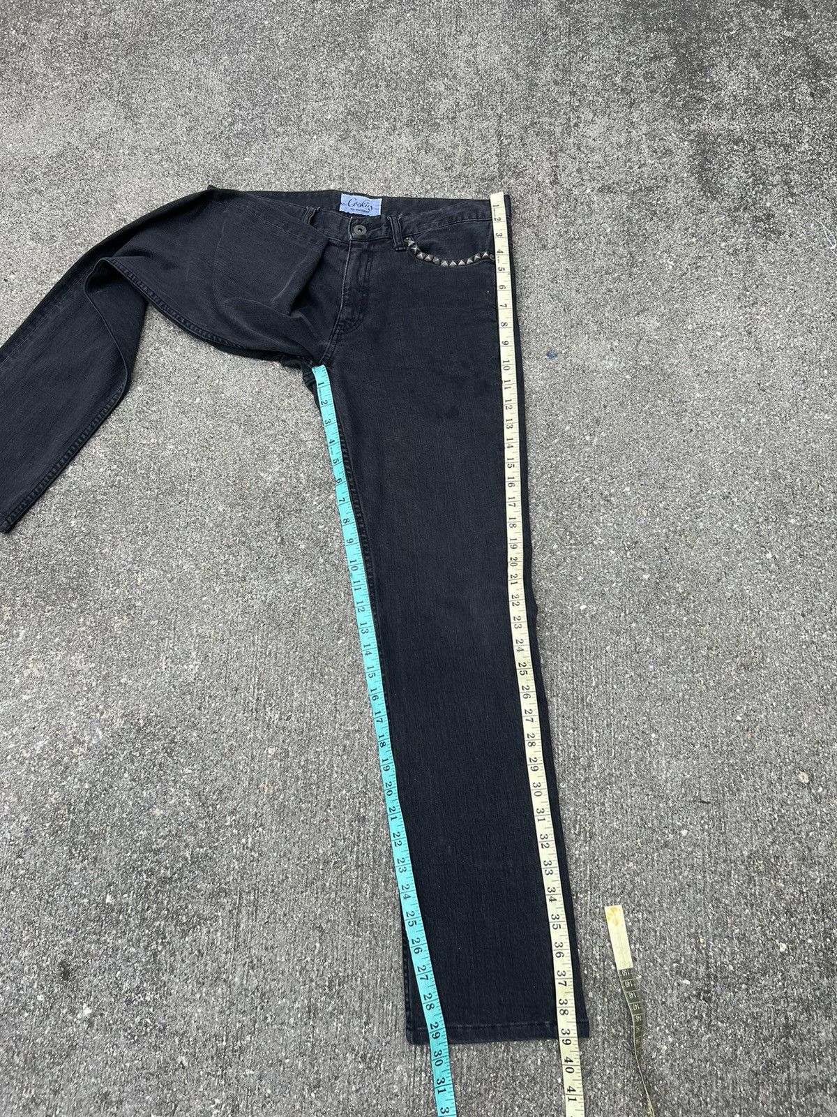 Vintage Cockies Japan Riveted Faded Black Denim Jeans Size US 30 / EU 46 - 21 Thumbnail