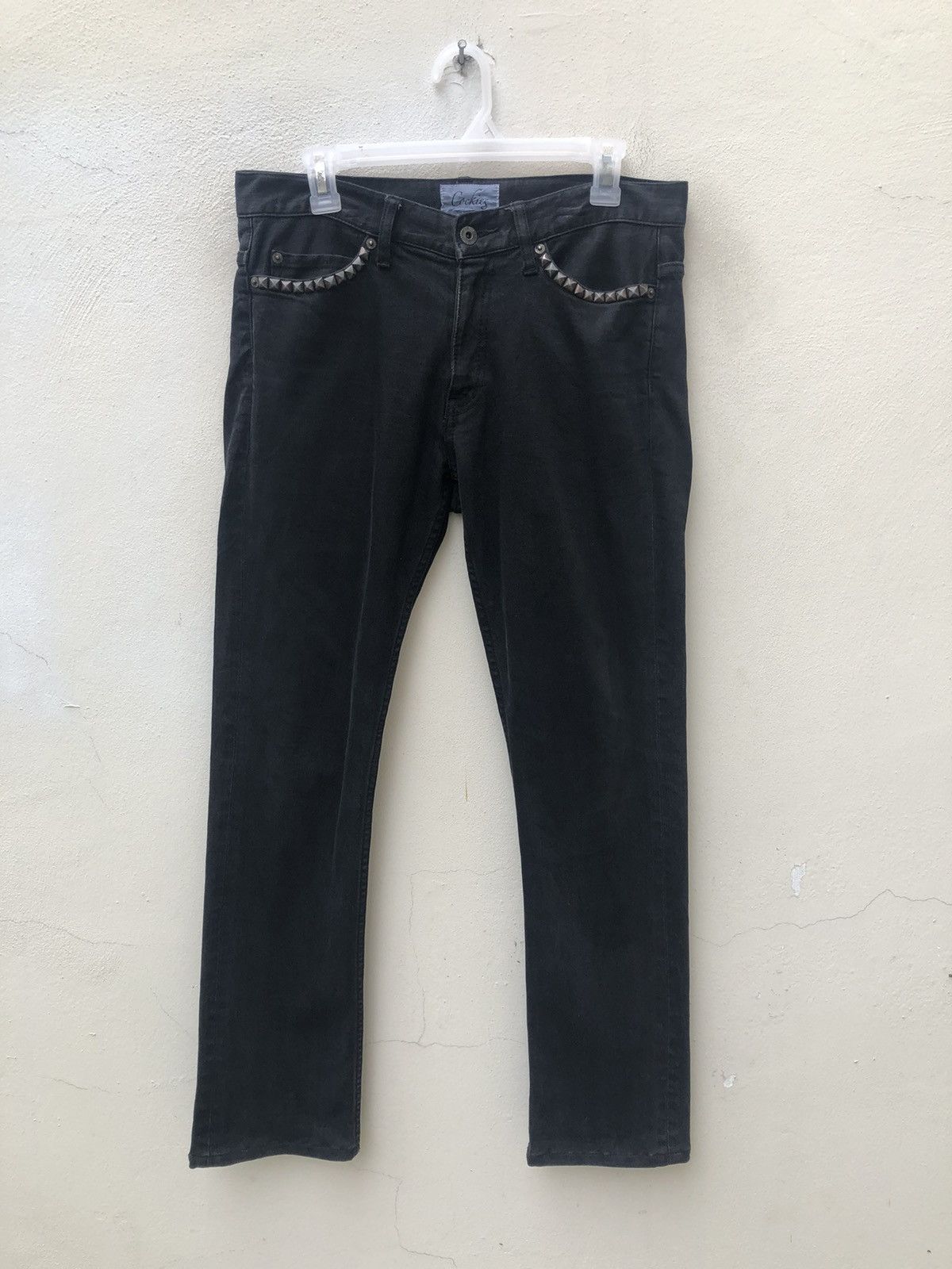 Vintage Cockies Japan Riveted Faded Black Denim Jeans Size US 30 / EU 46 - 1 Thumbnail