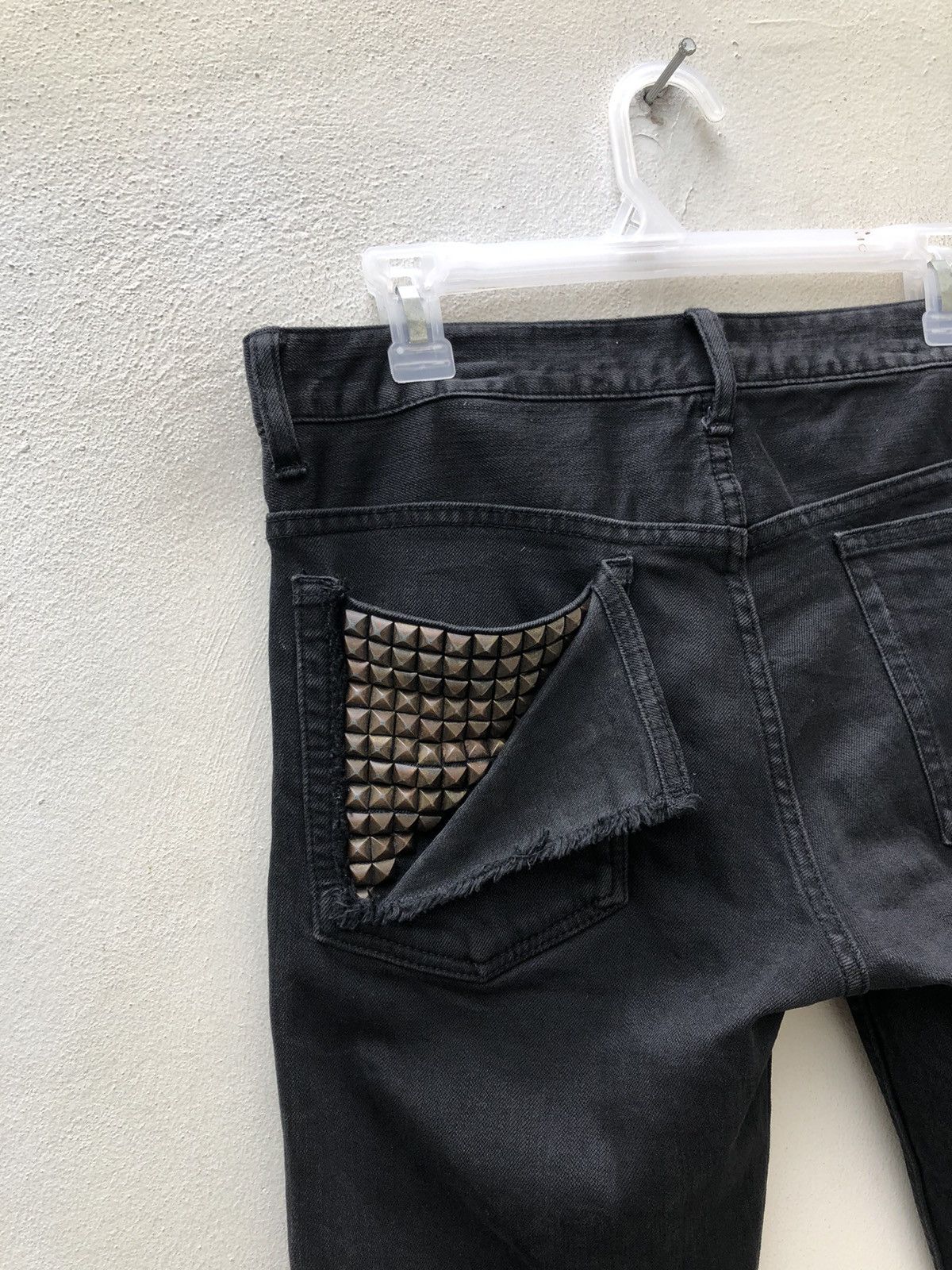 Vintage Cockies Japan Riveted Faded Black Denim Jeans Size US 30 / EU 46 - 10 Thumbnail