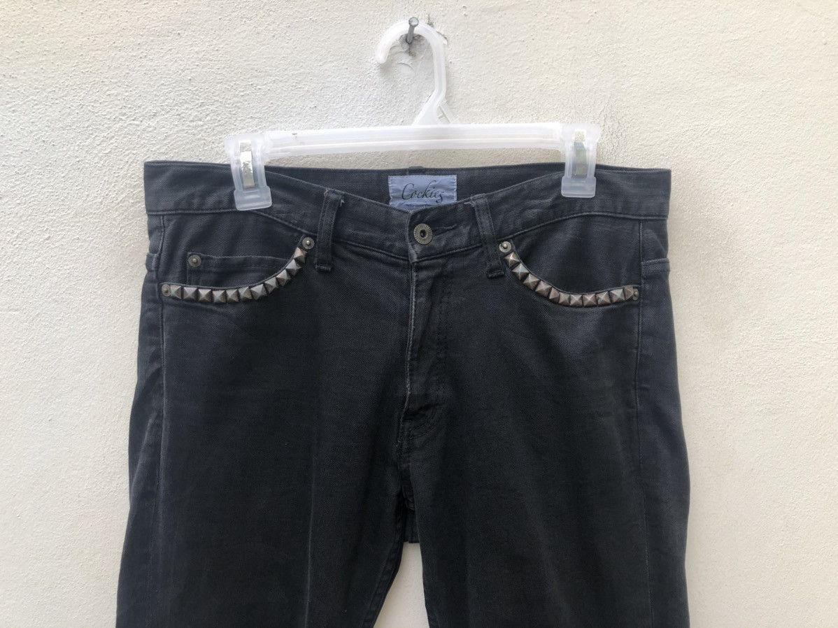 Vintage Cockies Japan Riveted Faded Black Denim Jeans Size US 30 / EU 46 - 2 Thumbnail
