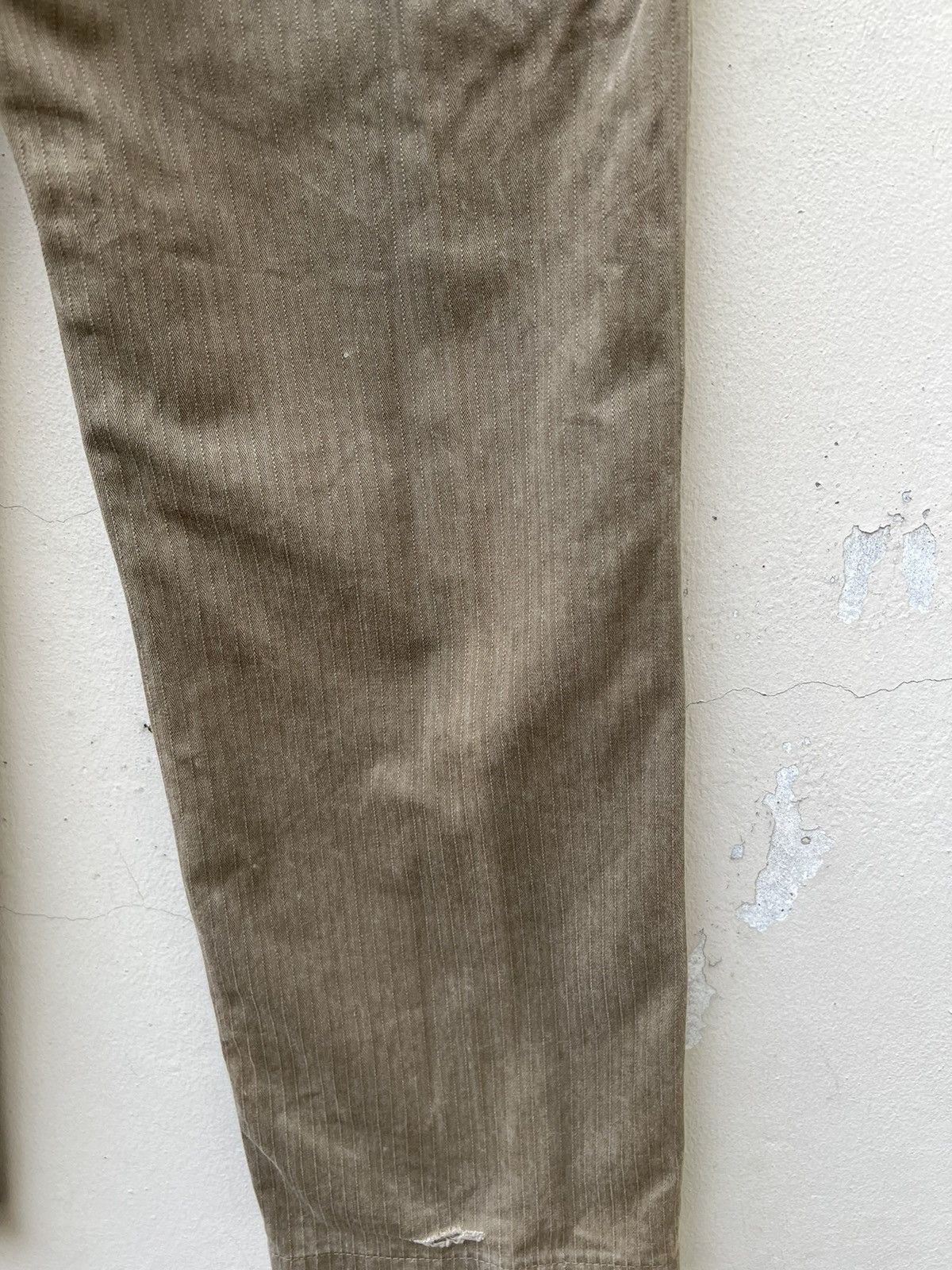 Journal Standard VTG JS Japan Sun Fade Olive Green HBT Striped Cargo Trouser Size US 30 / EU 46 - 19 Thumbnail