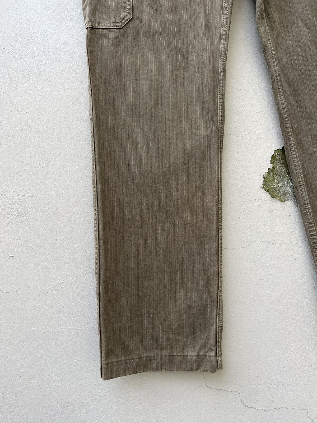 Journal Standard VTG JS Japan Sun Fade Olive Green HBT Striped Cargo Trouser Size US 30 / EU 46 - 9 Thumbnail