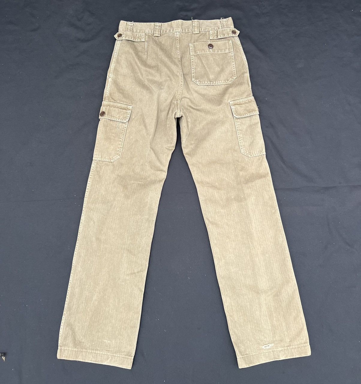 Journal Standard VTG JS Japan Sun Fade Olive Green HBT Striped Cargo Trouser Size US 30 / EU 46 - 5 Thumbnail