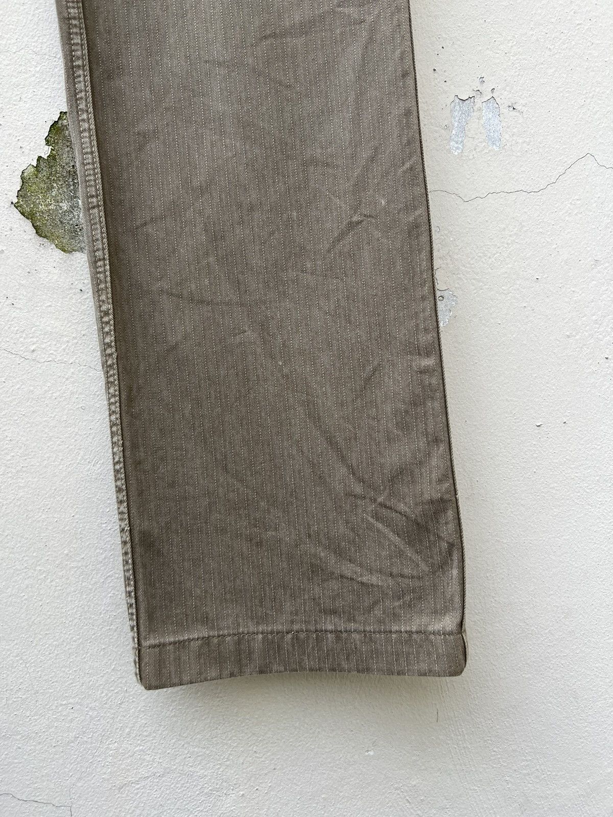 Journal Standard VTG JS Japan Sun Fade Olive Green HBT Striped Cargo Trouser Size US 30 / EU 46 - 13 Thumbnail