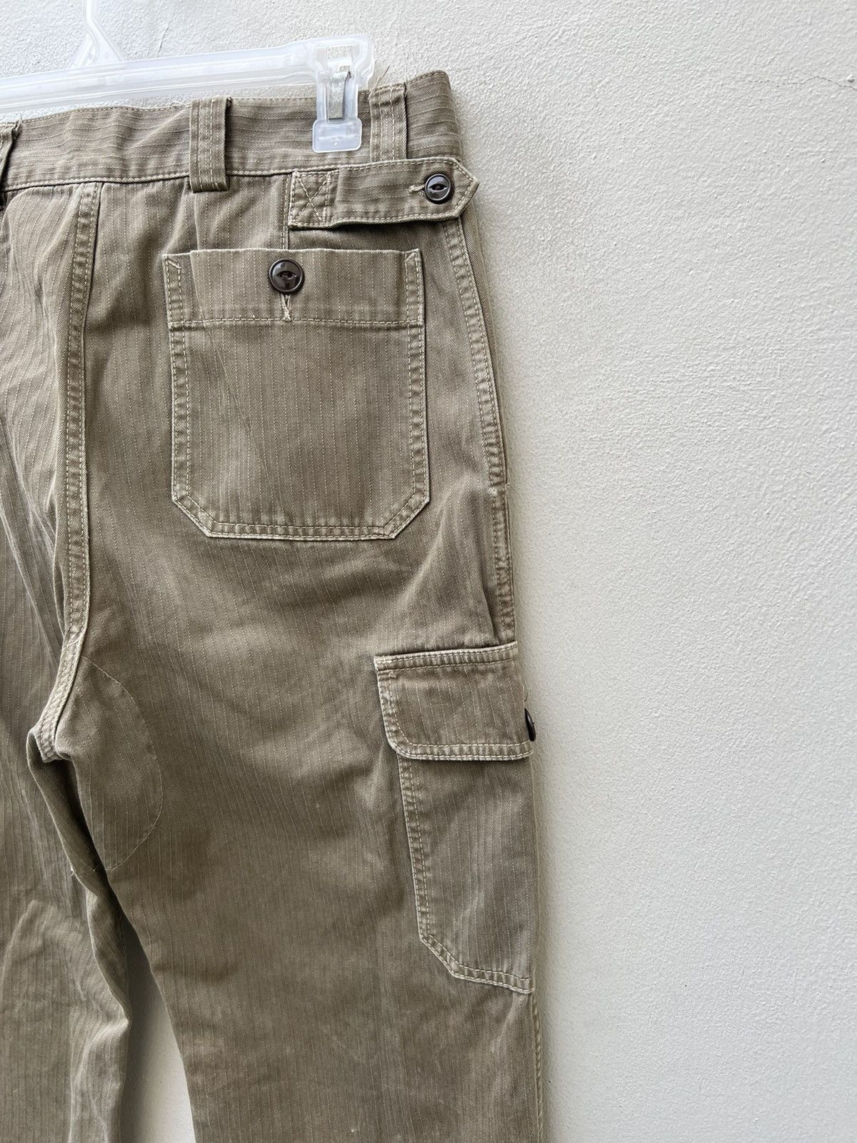 Journal Standard VTG JS Japan Sun Fade Olive Green HBT Striped Cargo Trouser Size US 30 / EU 46 - 17 Thumbnail