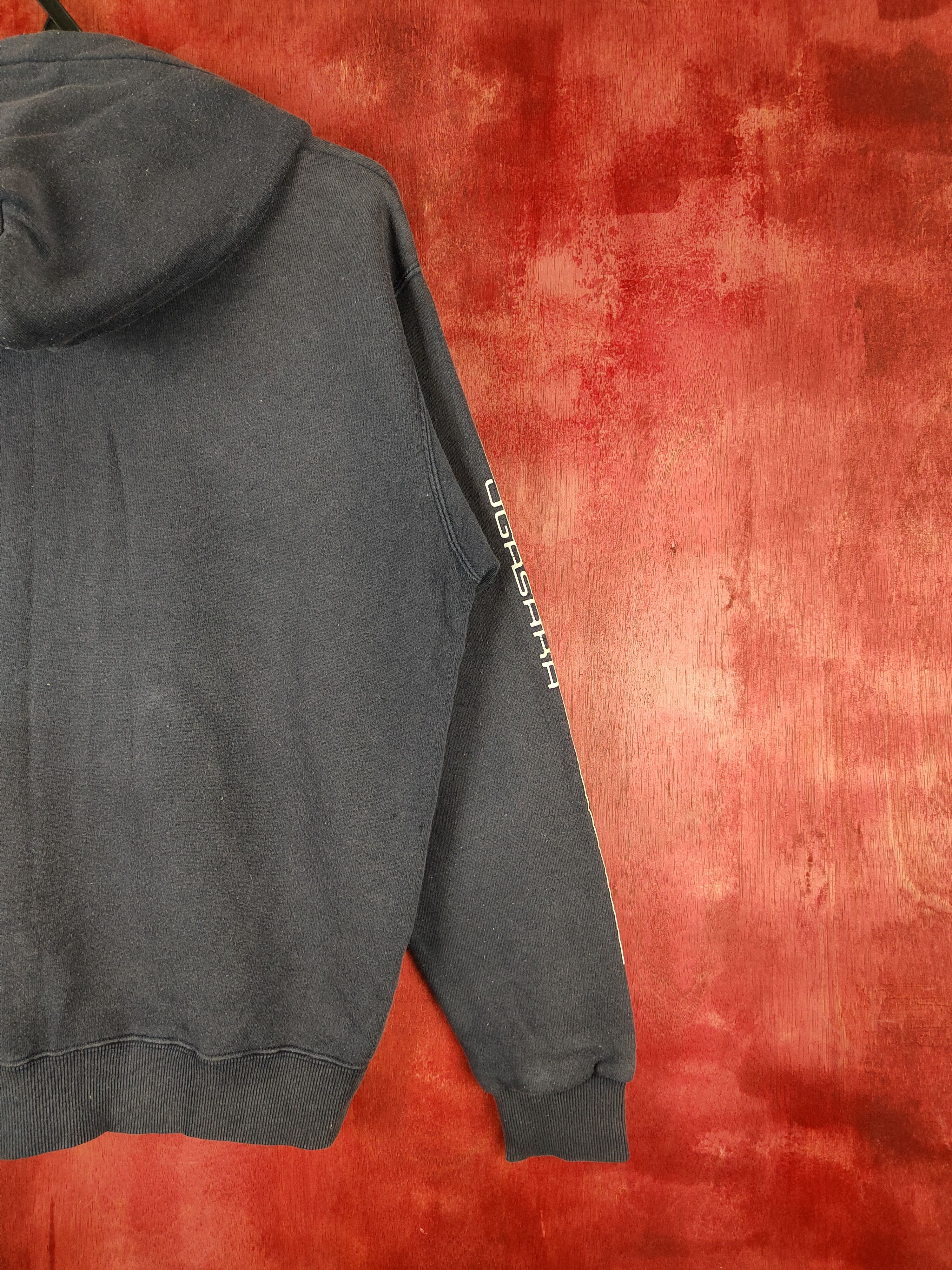 Japanese Brand DL Ogasaka Dark Blue Faded Hoodie Sweater #5478 Size US M / EU 48-50 / 2 - 12 Thumbnail