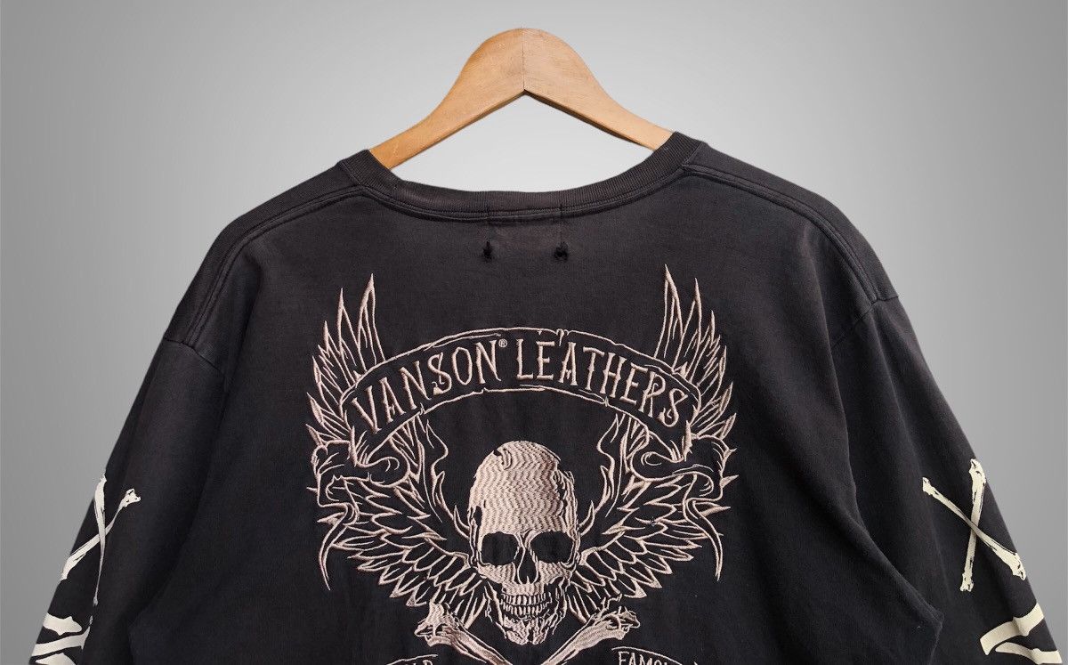 ICON Motorsports × Vanson Leathers × Vintage Vintage Vanson Leather Embroidery Skull Head Long Sleeve Tee Size US XL / EU 56 / 4 - 9 Thumbnail