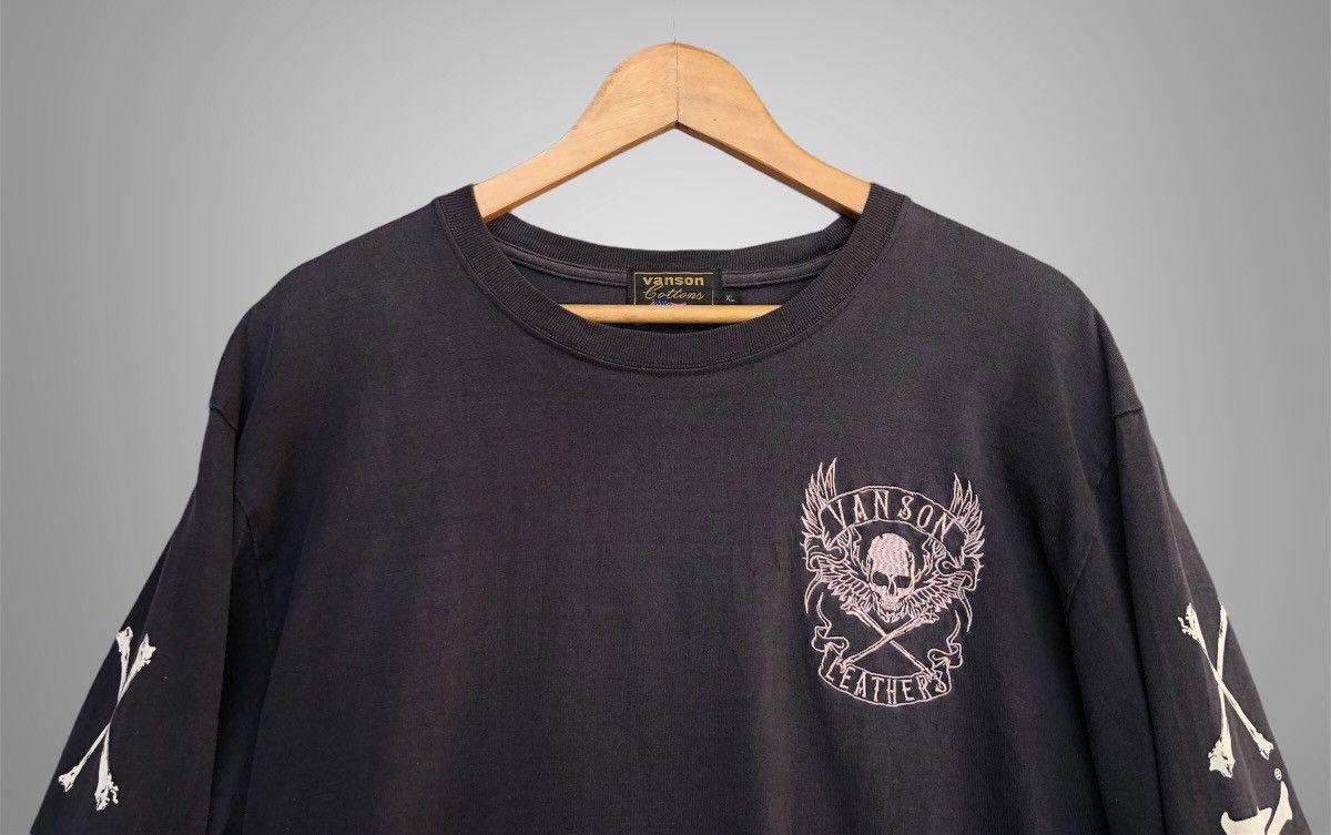ICON Motorsports × Vanson Leathers × Vintage Vintage Vanson Leather Embroidery Skull Head Long Sleeve Tee Size US XL / EU 56 / 4 - 3 Thumbnail