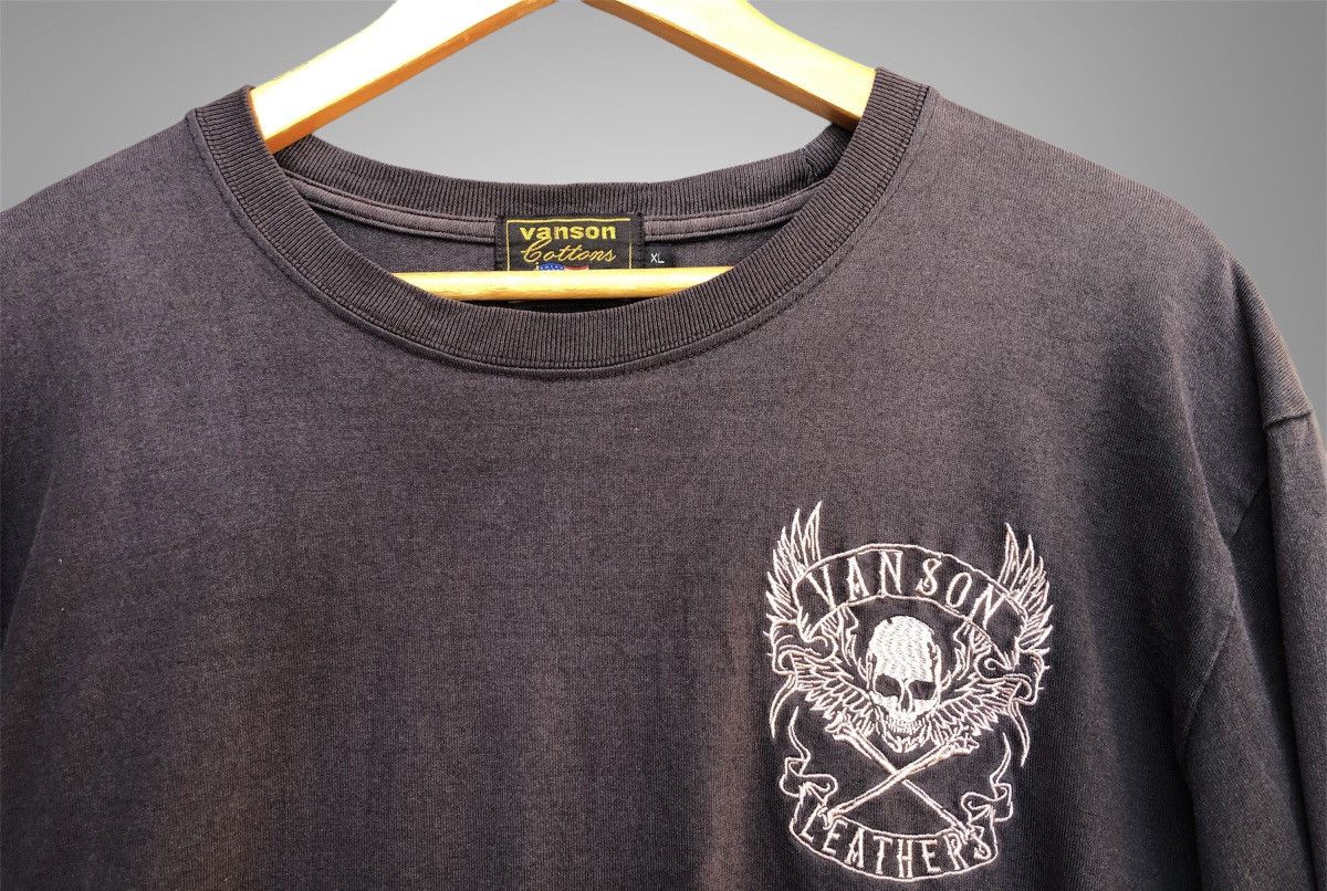 ICON Motorsports × Vanson Leathers × Vintage Vintage Vanson Leather Embroidery Skull Head Long Sleeve Tee Size US XL / EU 56 / 4 - 6 Thumbnail