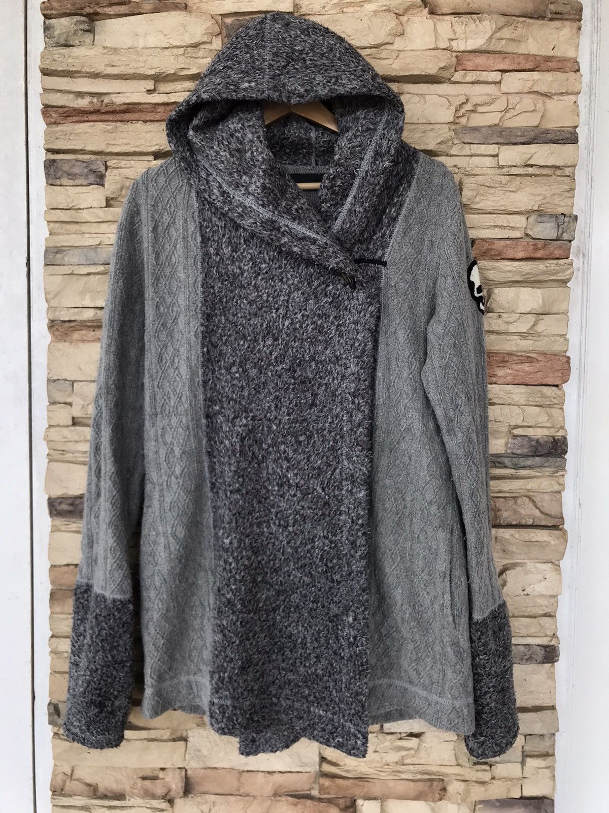 Vintage Stud Cardigan Hoodies Patches Skulls