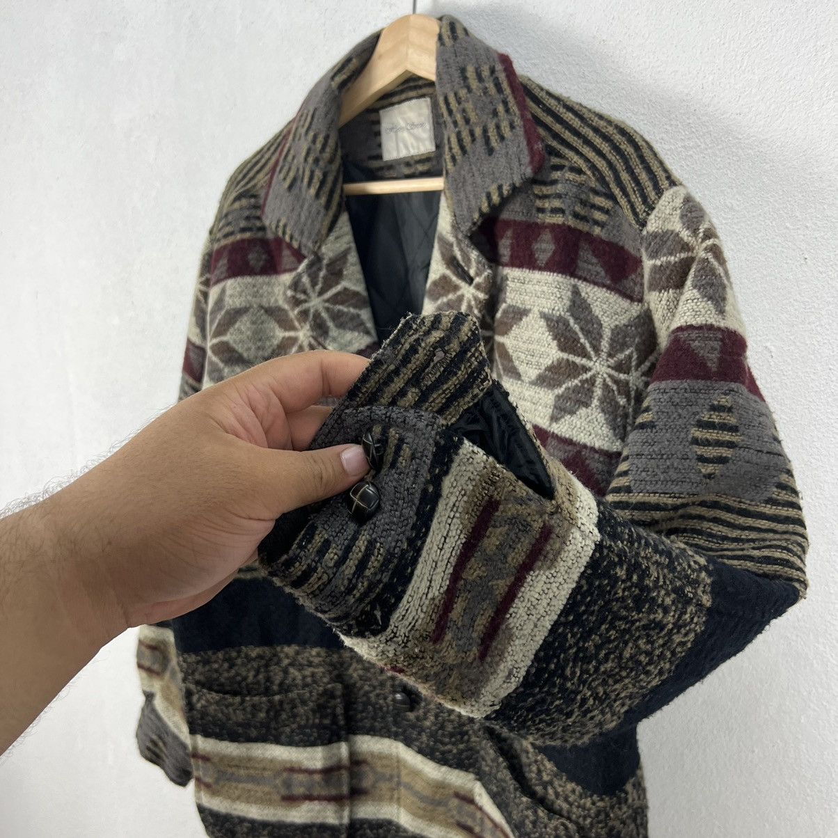 VINTAGE HOMEY SNOW WOOL JACKET NAVAJO STYLE DESIGN PRINTED