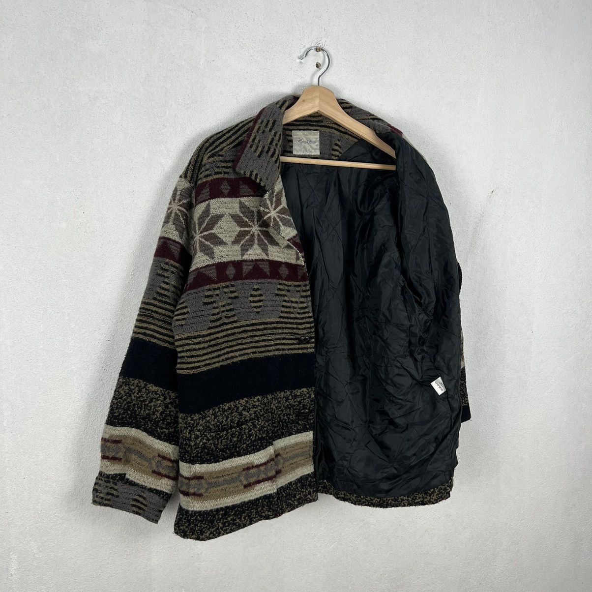 VINTAGE HOMEY SNOW WOOL JACKET NAVAJO STYLE DESIGN PRINTED