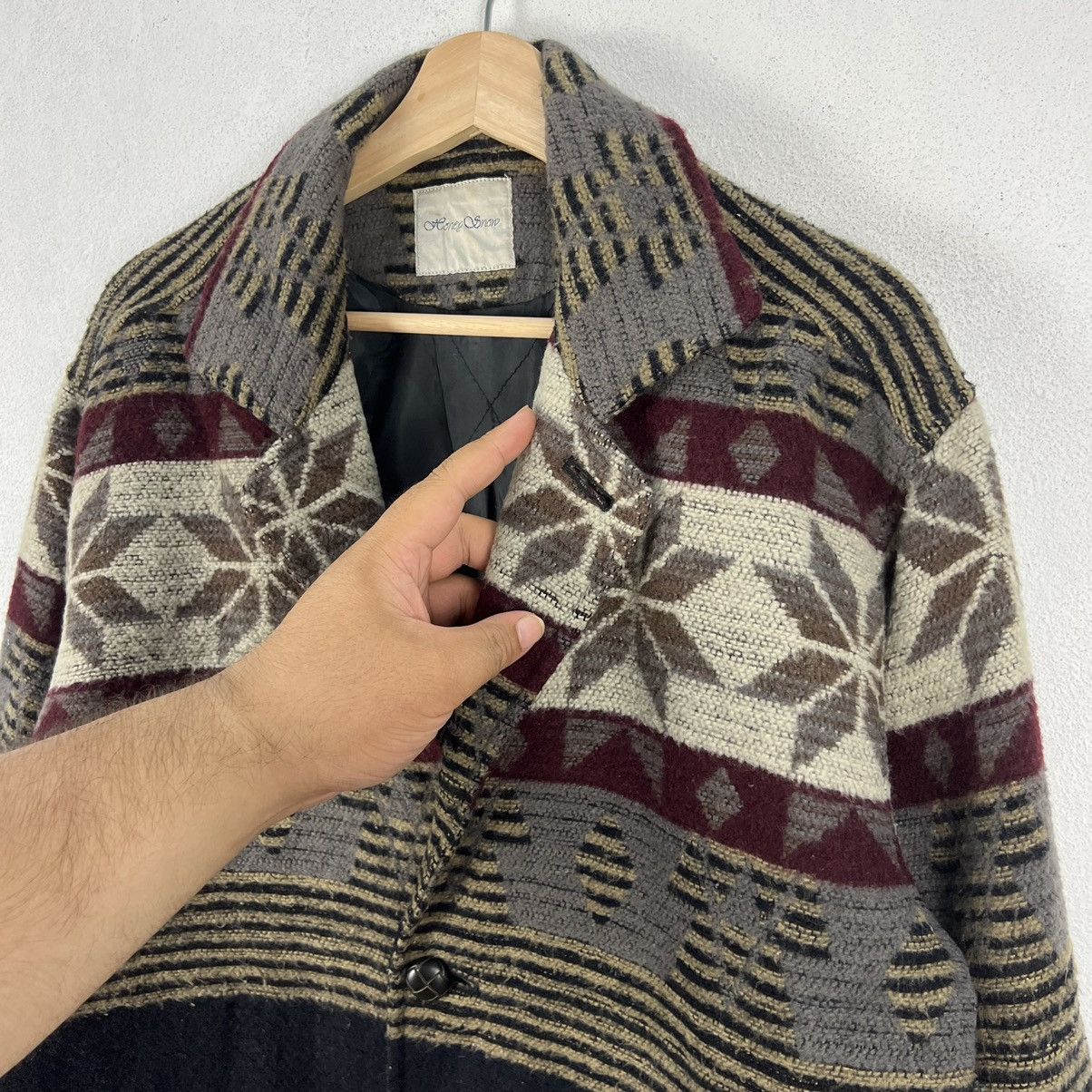 VINTAGE HOMEY SNOW WOOL JACKET NAVAJO STYLE DESIGN PRINTED