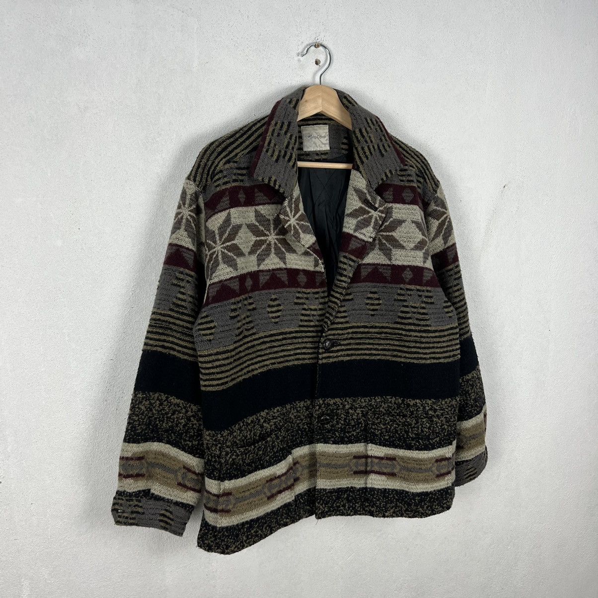 VINTAGE HOMEY SNOW WOOL JACKET NAVAJO STYLE DESIGN PRINTED