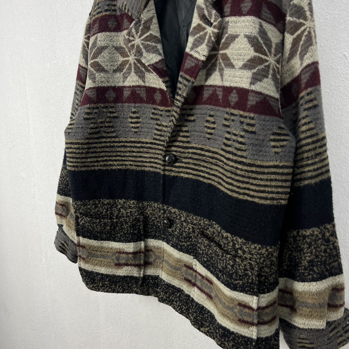 VINTAGE HOMEY SNOW WOOL JACKET NAVAJO STYLE DESIGN PRINTED