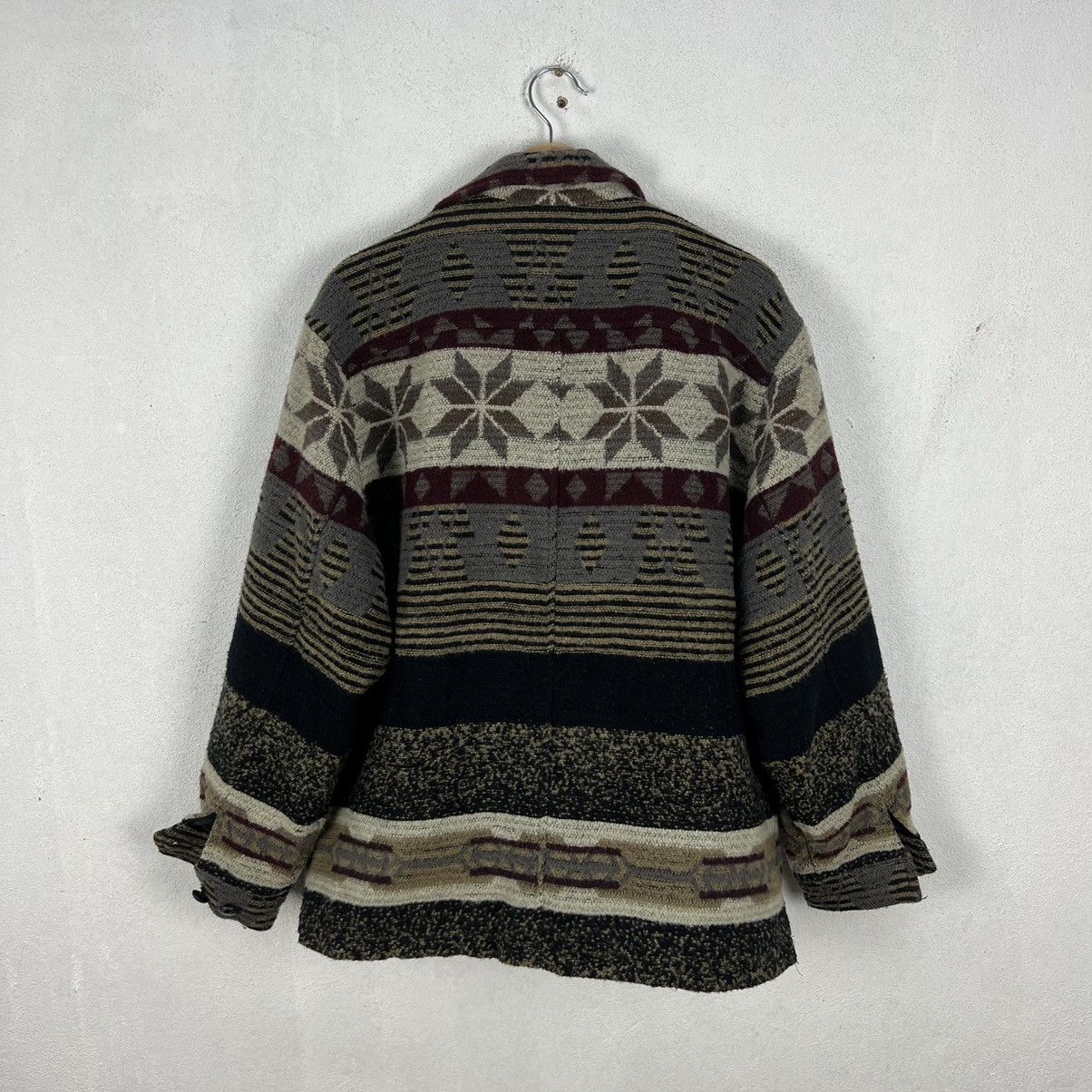 VINTAGE HOMEY SNOW WOOL JACKET NAVAJO STYLE DESIGN PRINTED