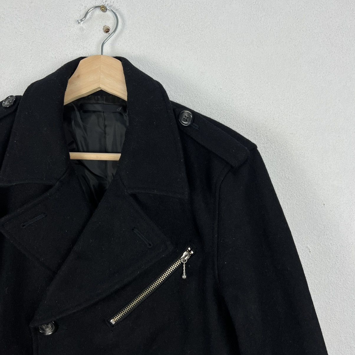 Japanese Brand DOUBLE BREAST BIKER PARACHUTE WOOL JACKET MANGROVE Size US M / EU 48-50 / 2 - 6 Thumbnail