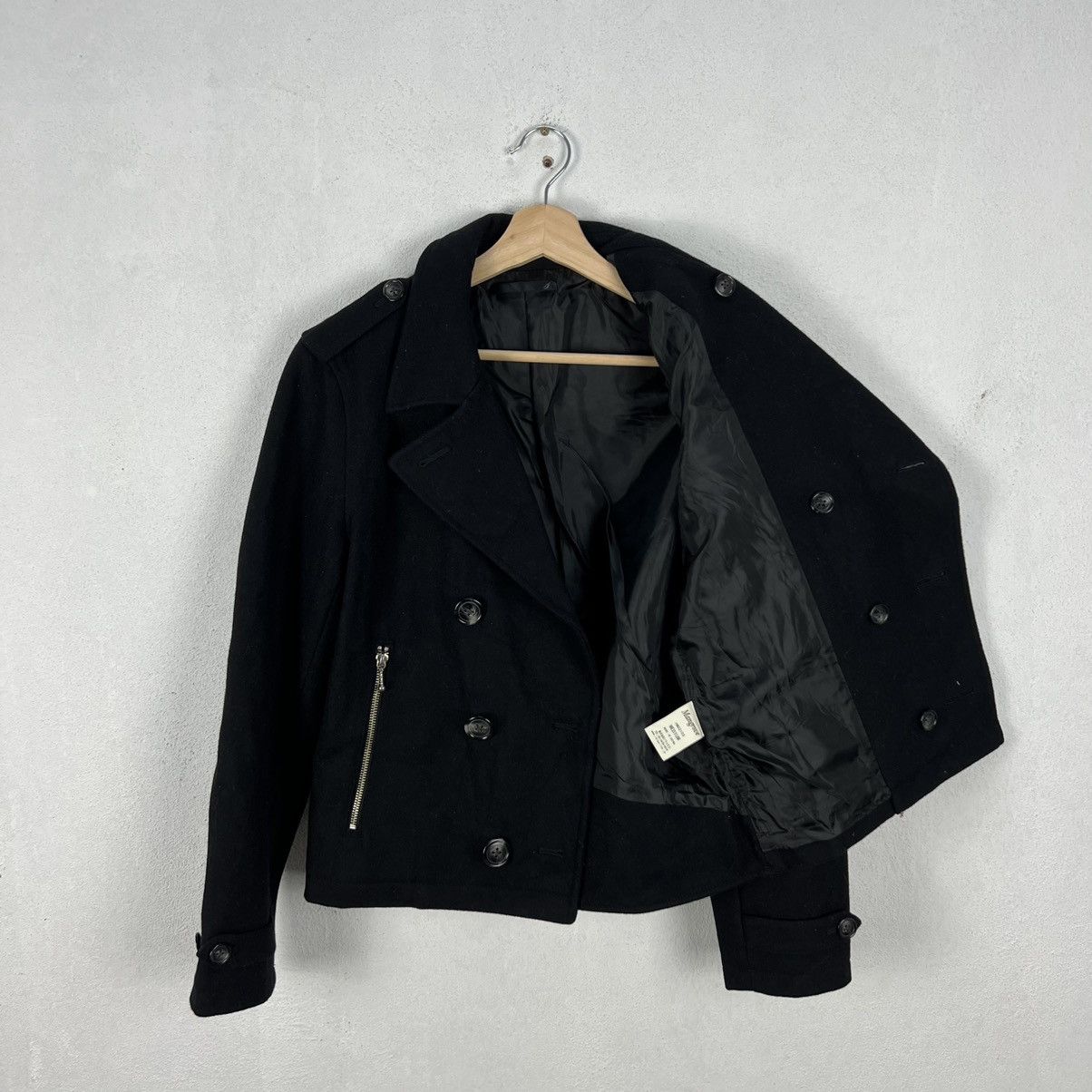 Japanese Brand DOUBLE BREAST BIKER PARACHUTE WOOL JACKET MANGROVE Size US M / EU 48-50 / 2 - 10 Thumbnail