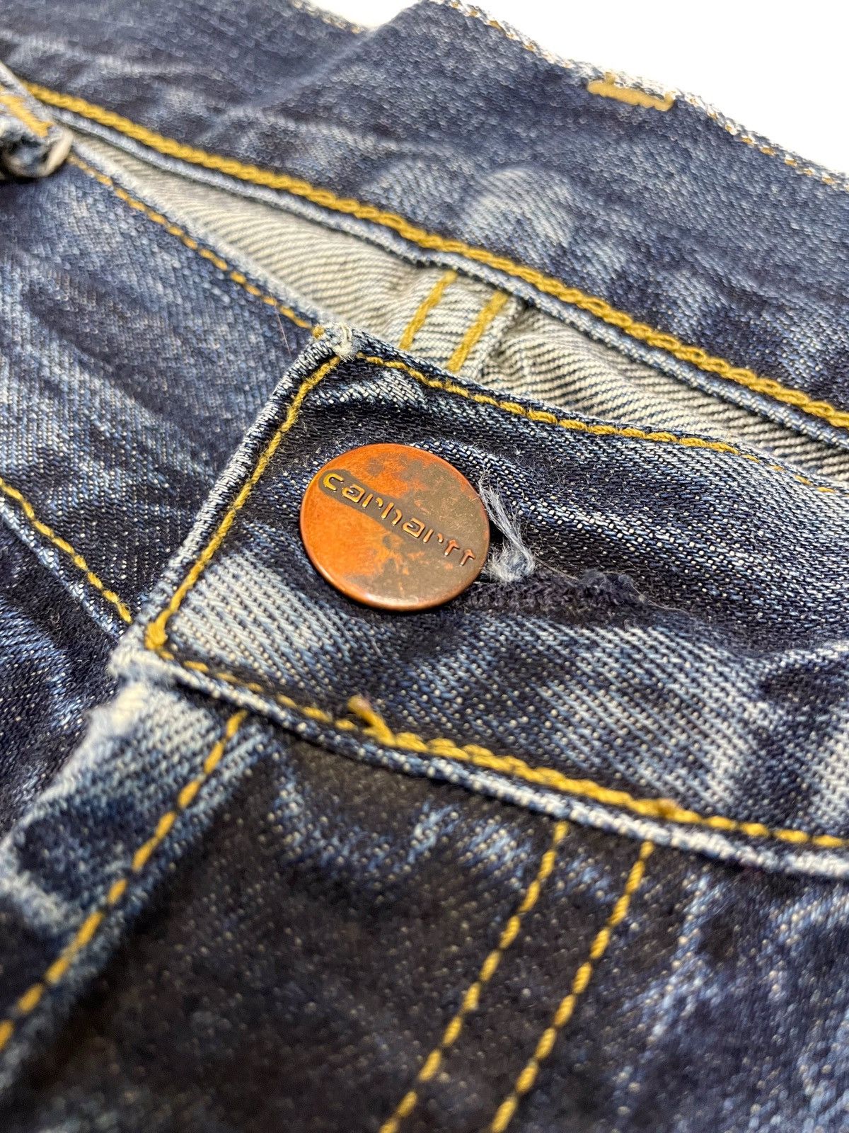 Carhartt 90s Vintage CARHARTT Denim Distressed Trucker Jeans GCS021 Size US 31 - 6 Thumbnail
