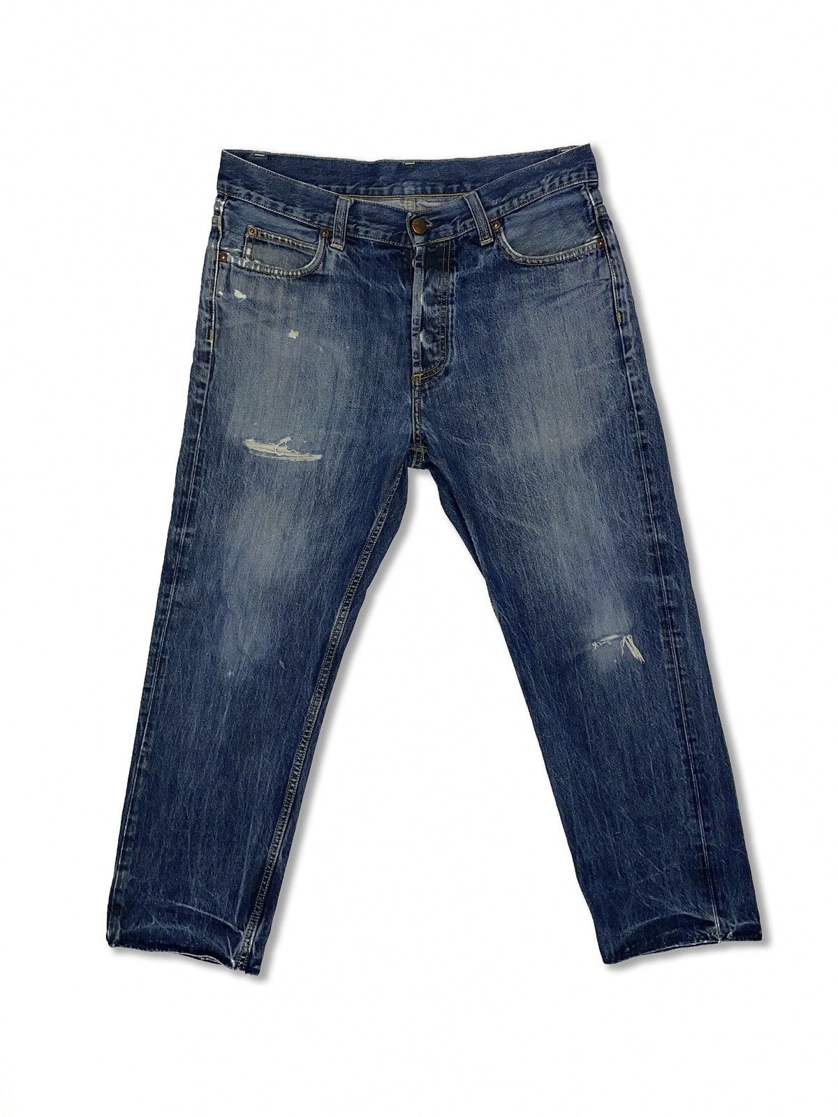 Carhartt 90s Vintage CARHARTT Denim Distressed Trucker Jeans GCS021 Size US 31 - 3 Thumbnail