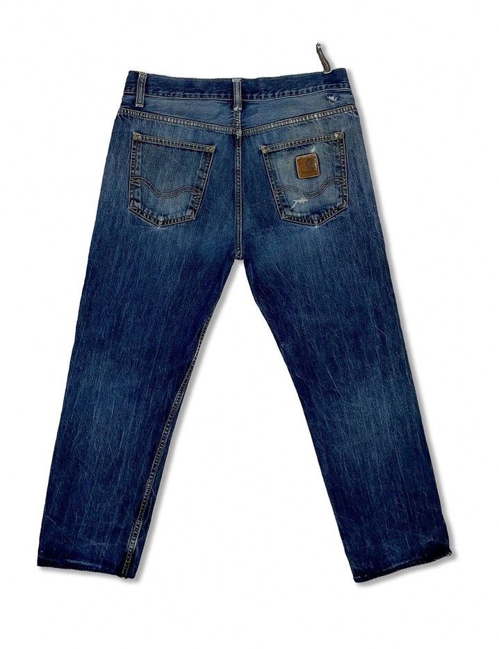 Carhartt 90s Vintage CARHARTT Denim Distressed Trucker Jeans GCS021 Size US 31 - 1 Thumbnail