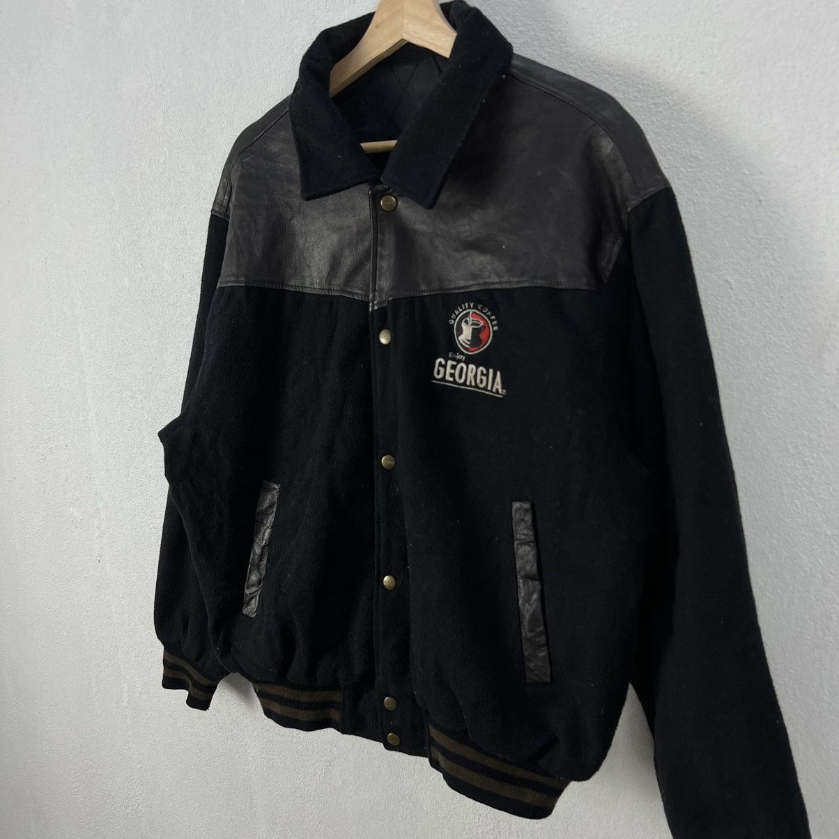 Japanese Brand VINTAGE GEORGIA VARSITY JACKET LEATHER HANDLING BIG LOGO Size US M / EU 48-50 / 2 - 5 Thumbnail
