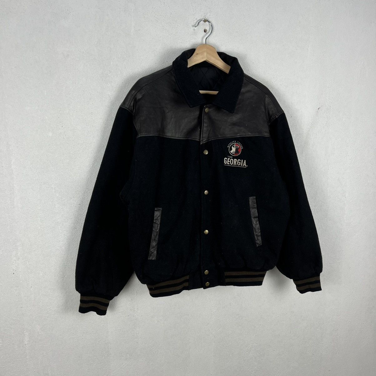 Japanese Brand VINTAGE GEORGIA VARSITY JACKET LEATHER HANDLING BIG LOGO Size US M / EU 48-50 / 2 - 2 Thumbnail