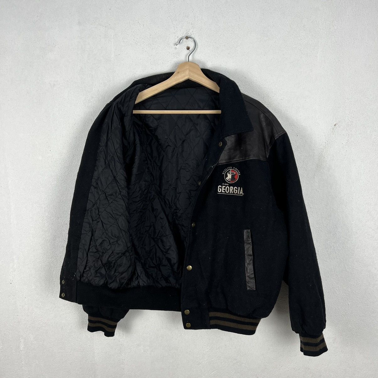 Japanese Brand VINTAGE GEORGIA VARSITY JACKET LEATHER HANDLING BIG LOGO Size US M / EU 48-50 / 2 - 13 Thumbnail