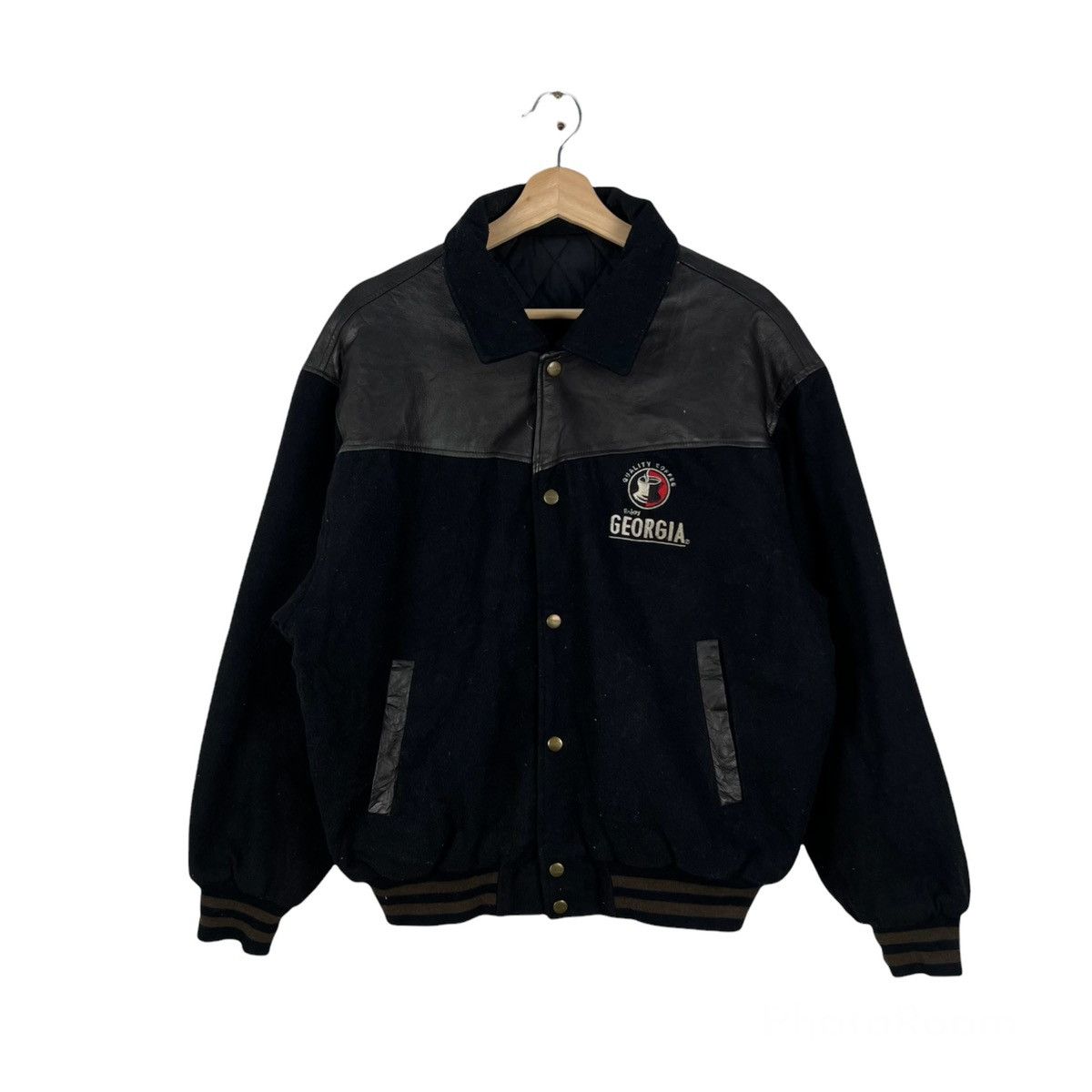 Japanese Brand VINTAGE GEORGIA VARSITY JACKET LEATHER HANDLING BIG LOGO Size US M / EU 48-50 / 2 - 1 Thumbnail