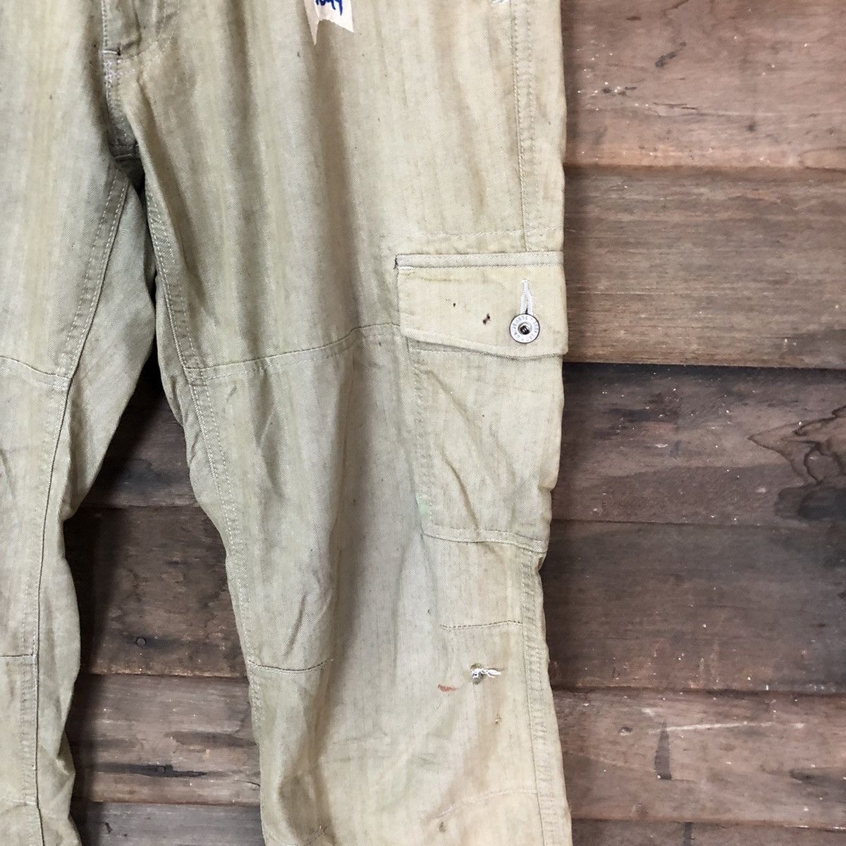 Japanese Brand × Vintage Dogman Brown faded multi pocket tactical Cargo Pants #5694 Size US 33 - 7 Thumbnail