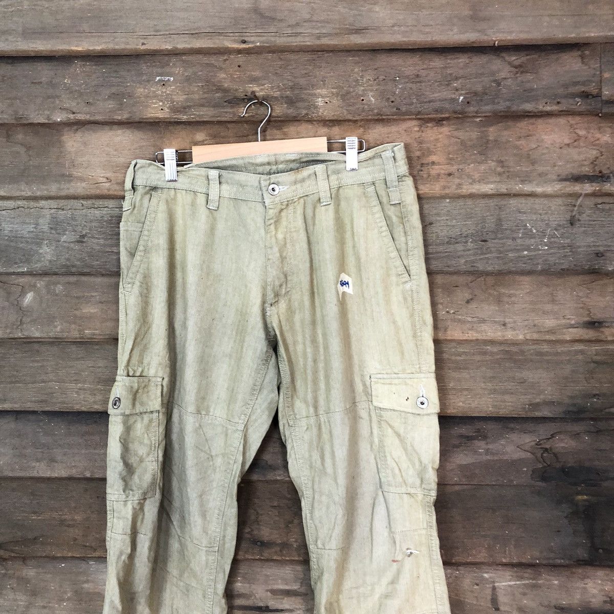 Japanese Brand × Vintage Dogman Brown faded multi pocket tactical Cargo Pants #5694 Size US 33 - 2 Thumbnail