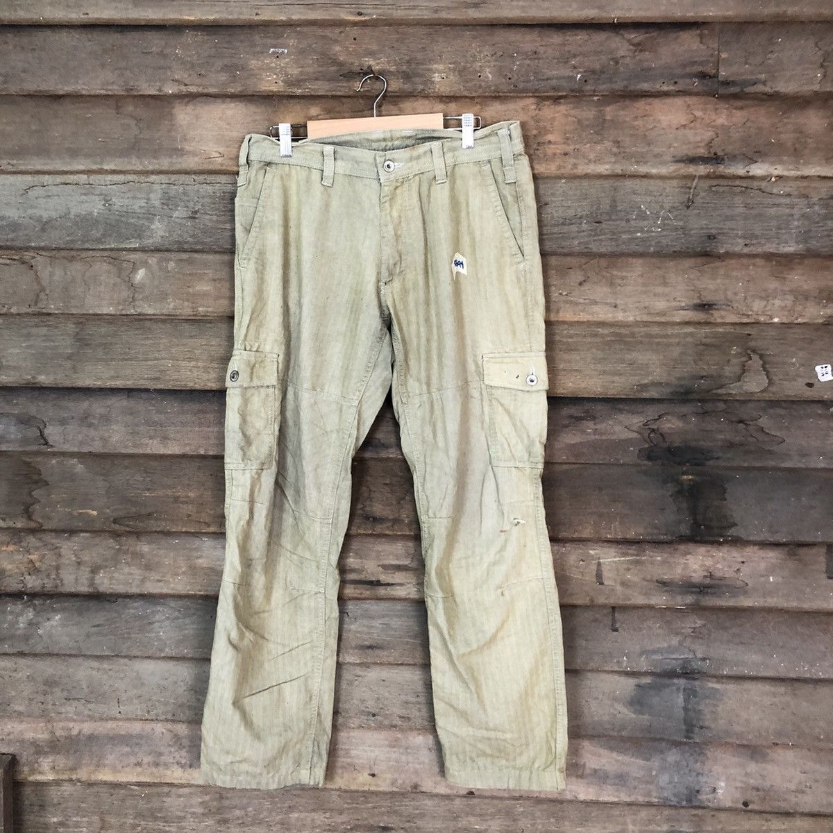 Japanese Brand × Vintage Dogman Brown faded multi pocket tactical Cargo Pants #5694 Size US 33 - 1 Thumbnail
