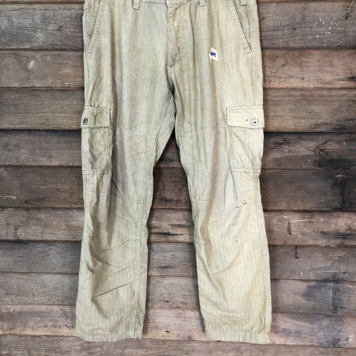 Japanese Brand × Vintage Dogman Brown faded multi pocket tactical Cargo Pants #5694 Size US 33 - 3 Thumbnail
