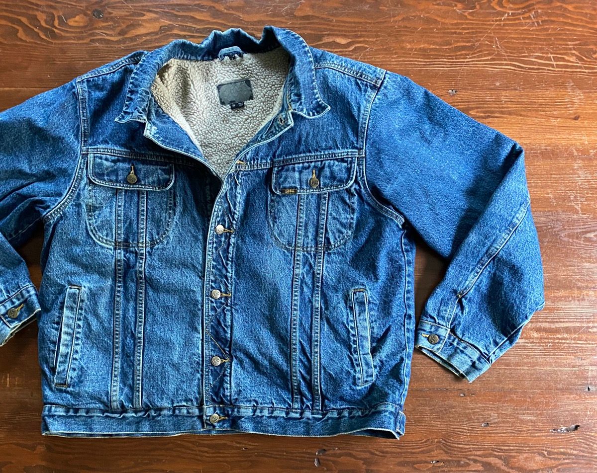 Vintage Vintage 90’s Lee Deep Pile Fleece Lined Denim Jean Jacket Size US XL / EU 56 / 4 - 1 Preview