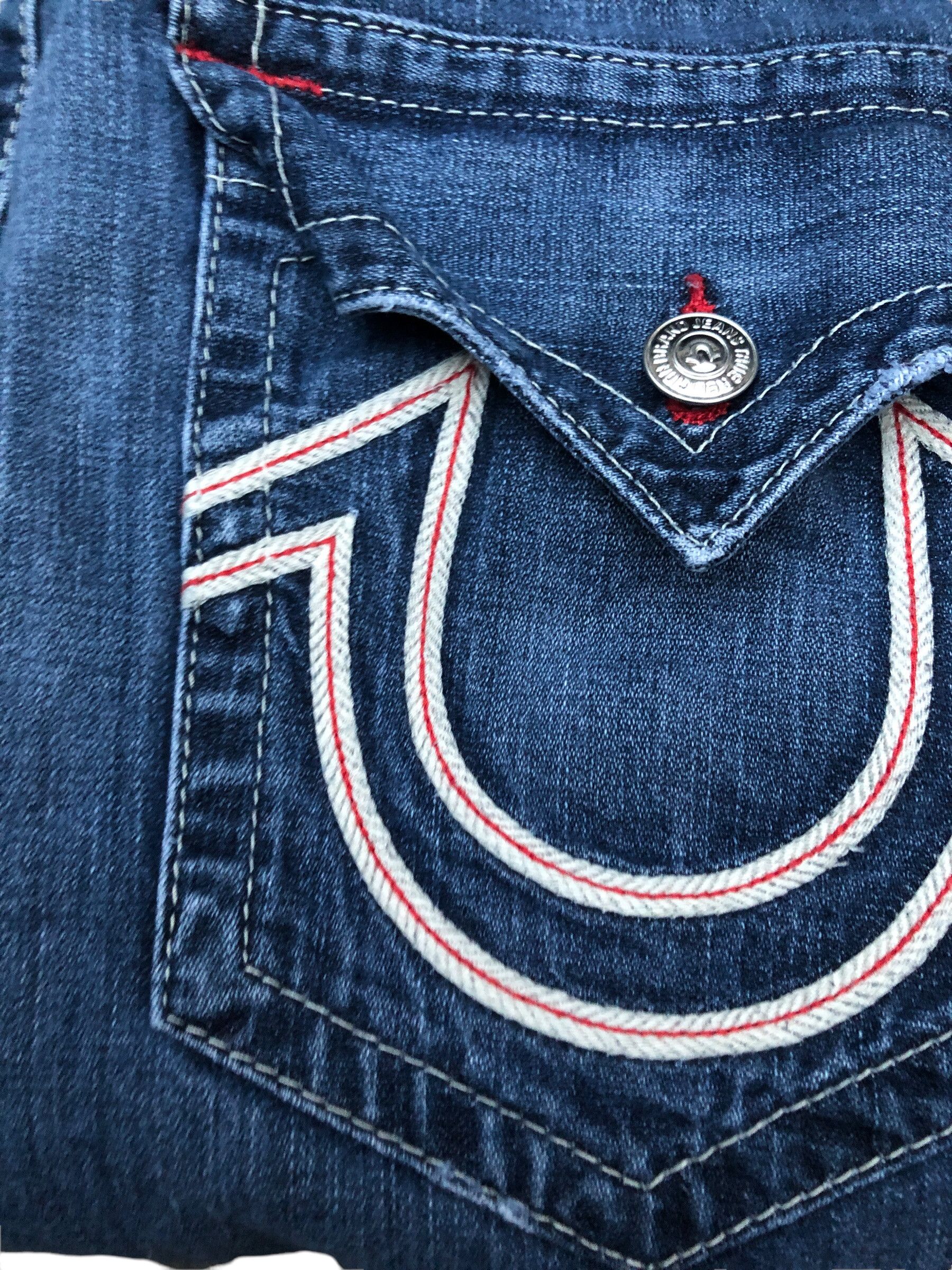 True Religion × Vintage Vintage True Religion Jeans Size 34 STRAIGHT FLAP RED Size US 34 / EU 50 - 7 Thumbnail