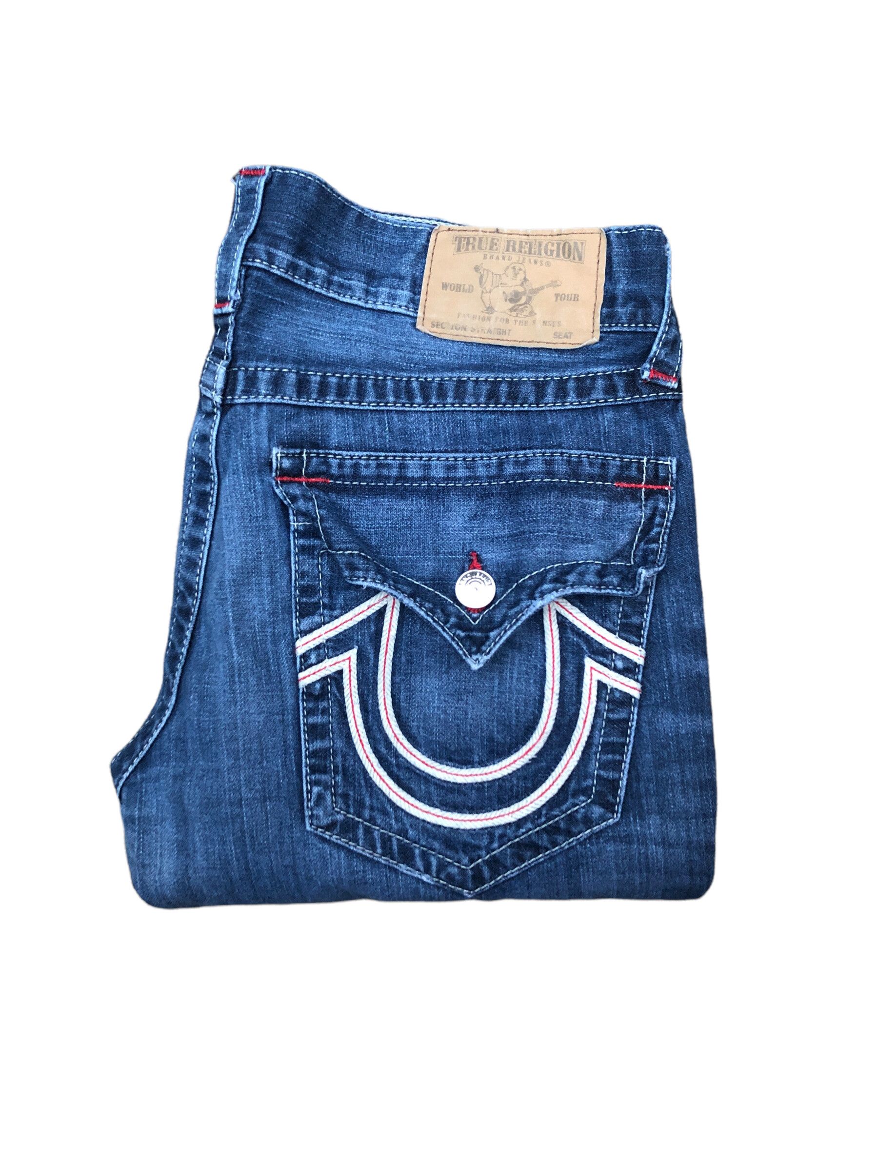 True Religion × Vintage Vintage True Religion Jeans Size 34 STRAIGHT FLAP RED Size US 34 / EU 50 - 6 Thumbnail