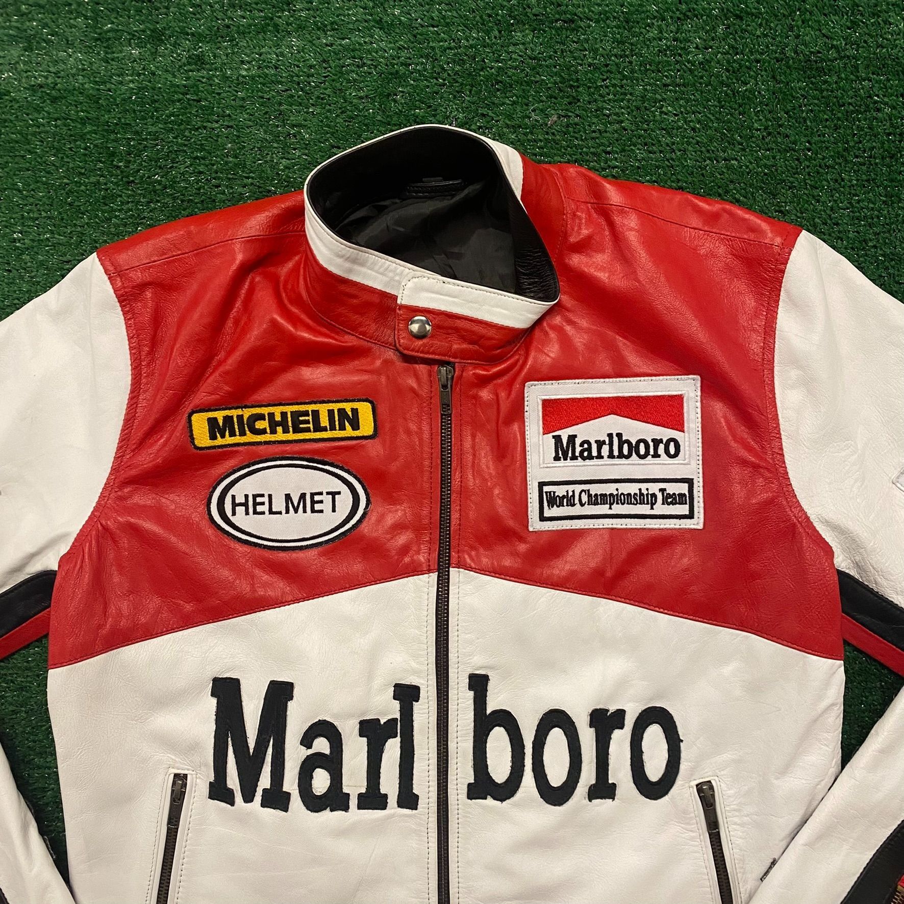 Marlboro Marlboro Vintage 90s Leather Racing Jacket Size US L / EU 52-54 / 3 - 2 Thumbnail