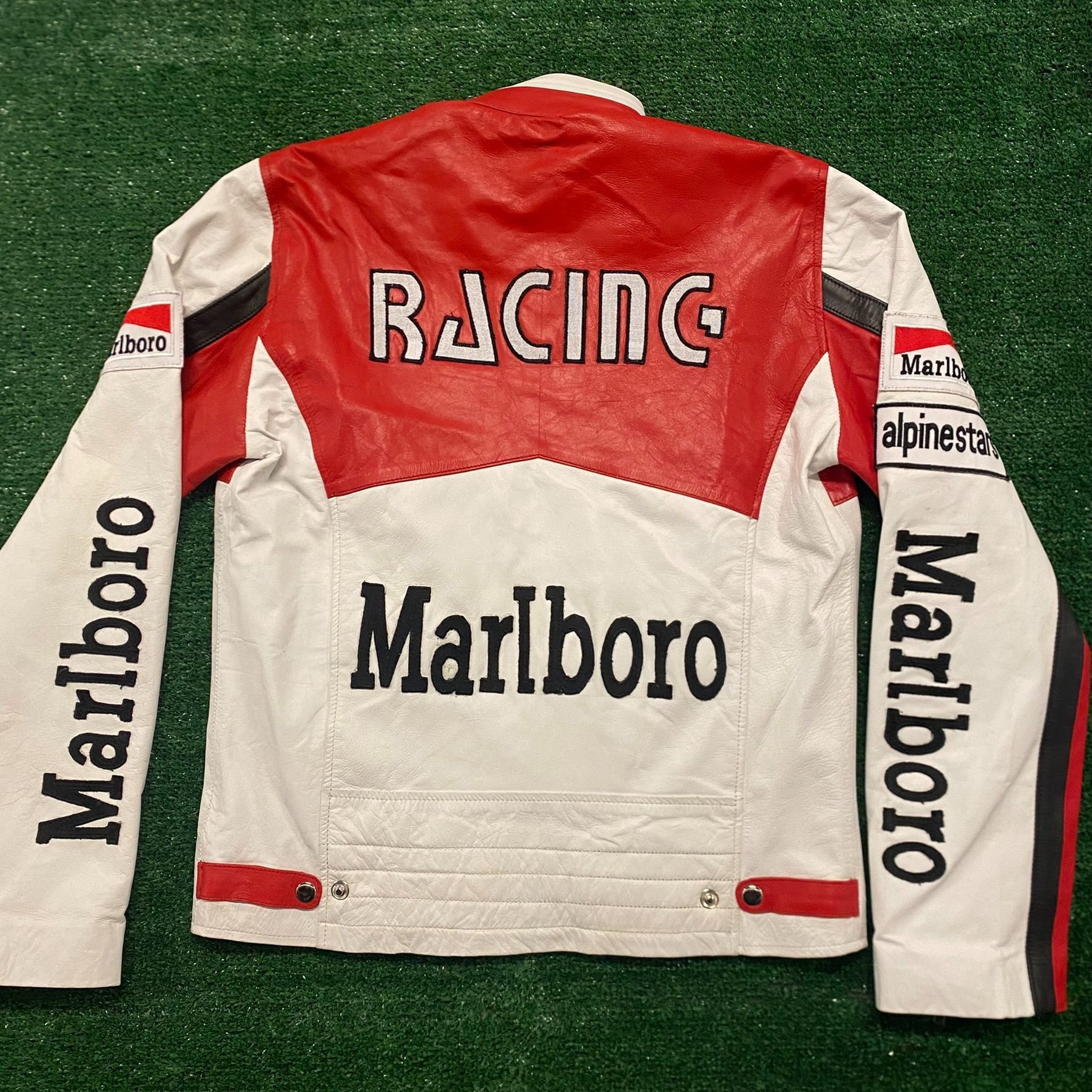 Marlboro Marlboro Vintage 90s Leather Racing Jacket Size US L / EU 52-54 / 3 - 3 Thumbnail