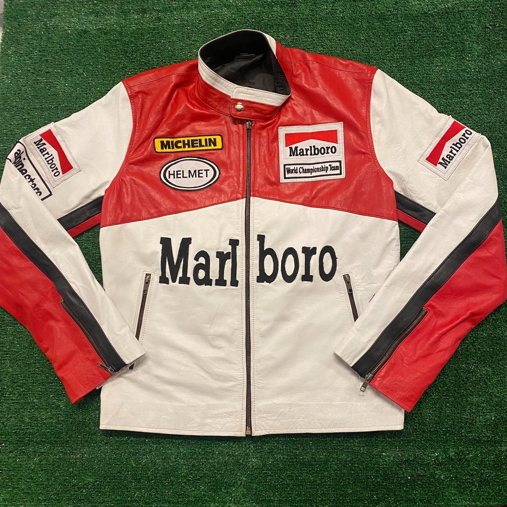 Varsity Jacket Marlboro Leather Racing Jacket Marlboro Vintage 90s