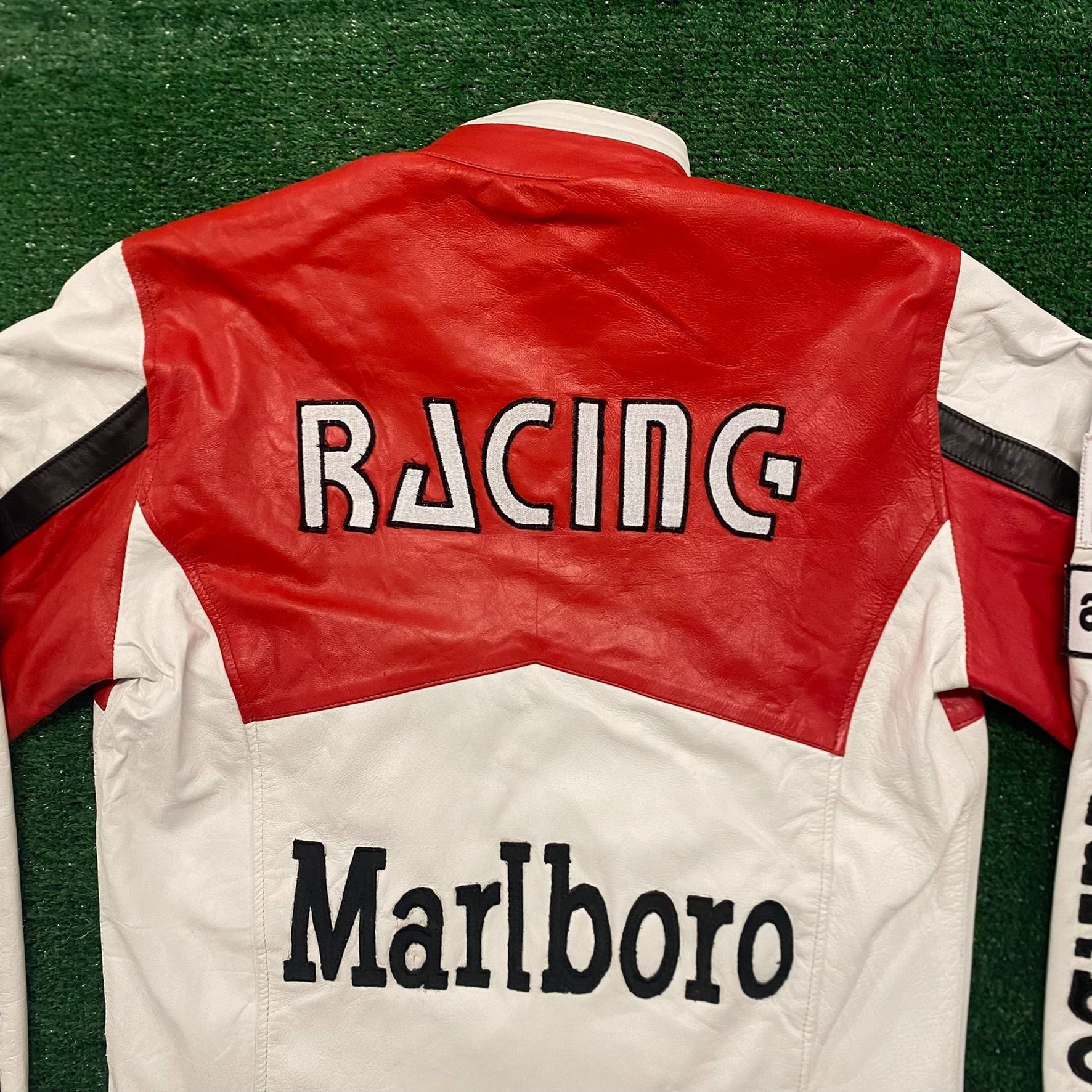 Marlboro Marlboro Vintage 90s Leather Racing Jacket Size US L / EU 52-54 / 3 - 4 Thumbnail