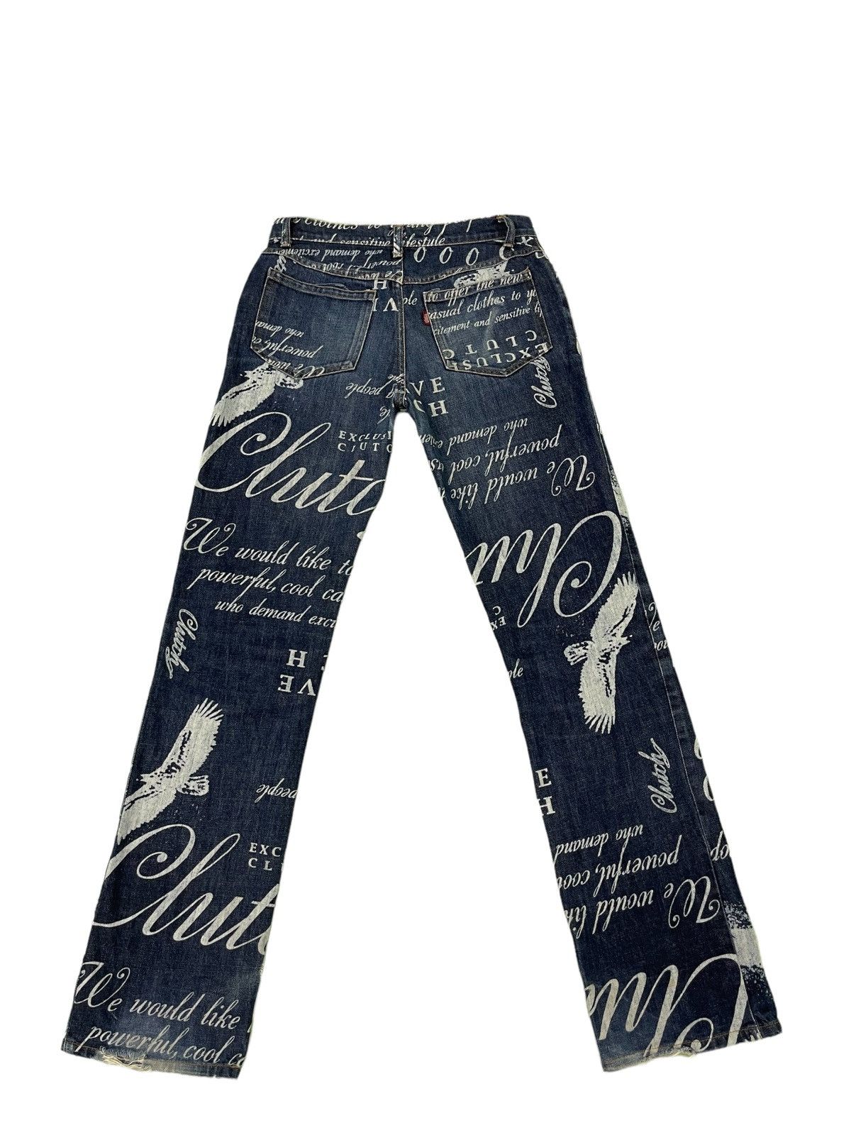 Japanese Brand Fullprinted Jeans Clutch Made in Japan Low Rise Slim 1🟦1 Size US 29 - 9 Thumbnail